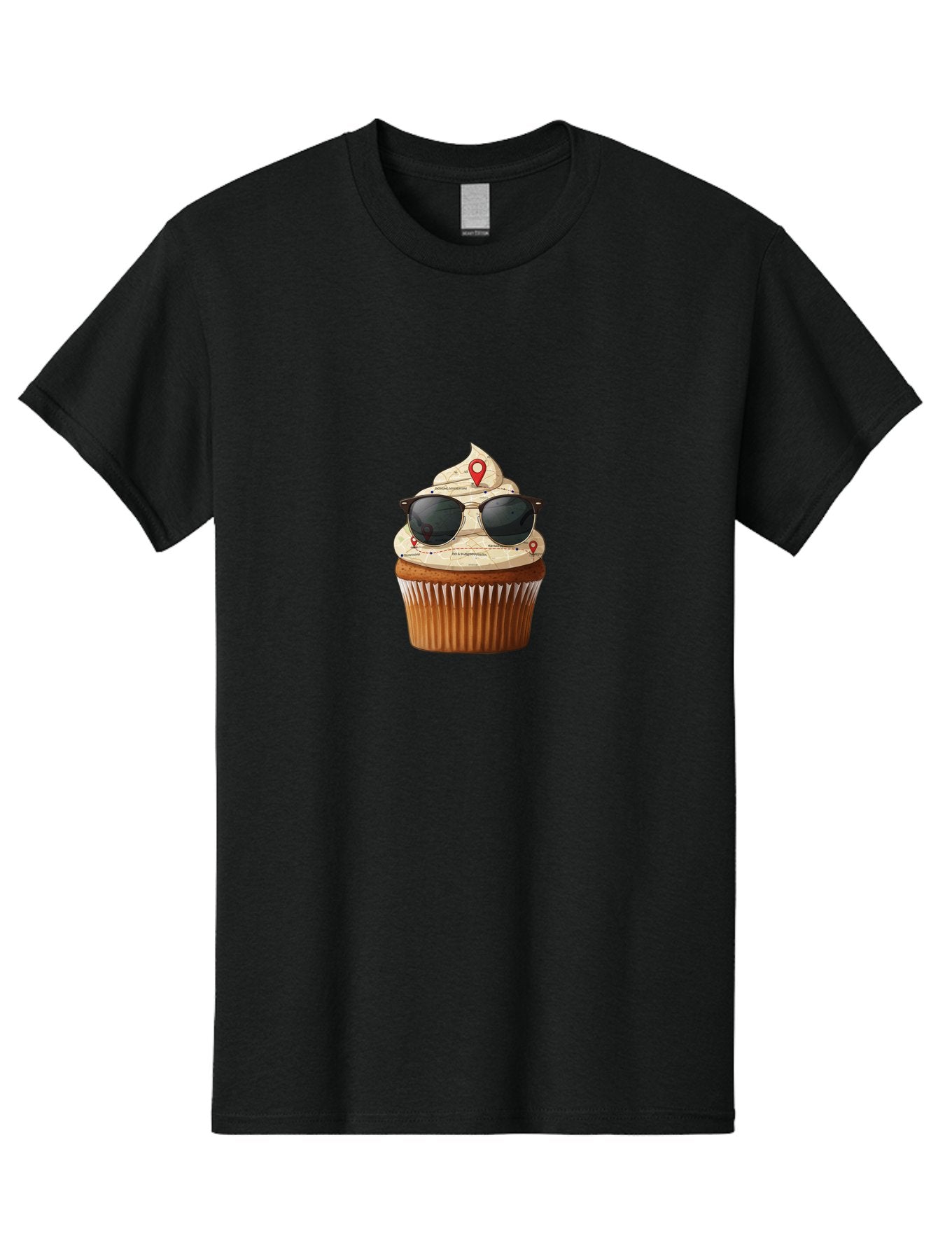 Cupcake-With-Sunglasses-6 Men'S Graphic Tee, 100% Cotton, Comfortable Casual Summer Wear, Machine Washable, Vintage Camera, Old Camera, Antique Camera, Black Camera, Classic Photography, Photography Equipment, Nostalgic Device, Film Camera, Bah877
