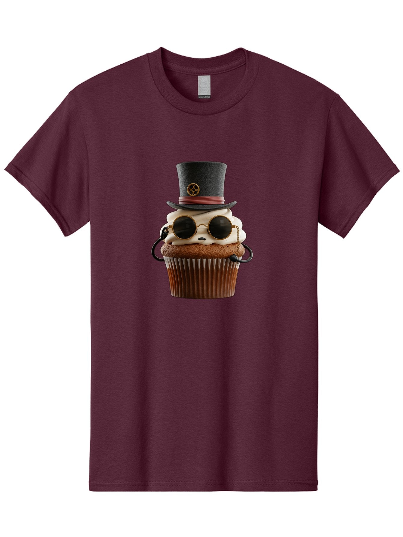 Cupcake-With-Top-Hat-And-Sunglasses Men'S Graphic Tee, 100% Cotton, Comfortable Casual Summer Wear, Machine Washable, Vintage Camera, Old Camera, Antique Camera, Black Camera, Classic Photography, Photography Equipment, Nostalgic Device, Bah879 3