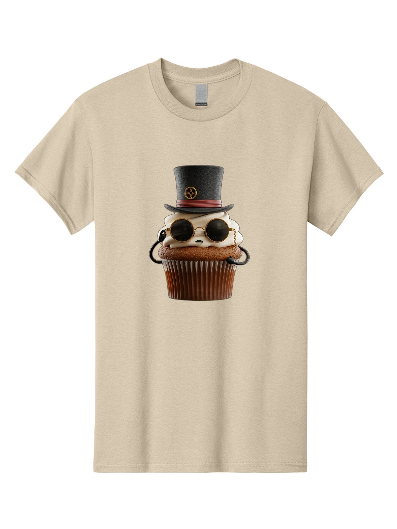 Cupcake-With-Top-Hat-And-Sunglasses Men'S Graphic Tee, 100% Cotton, Comfortable Casual Summer Wear, Machine Washable, Vintage Camera, Old Camera, Antique Camera, Black Camera, Classic Photography, Photography Equipment, Nostalgic Device, Bah879