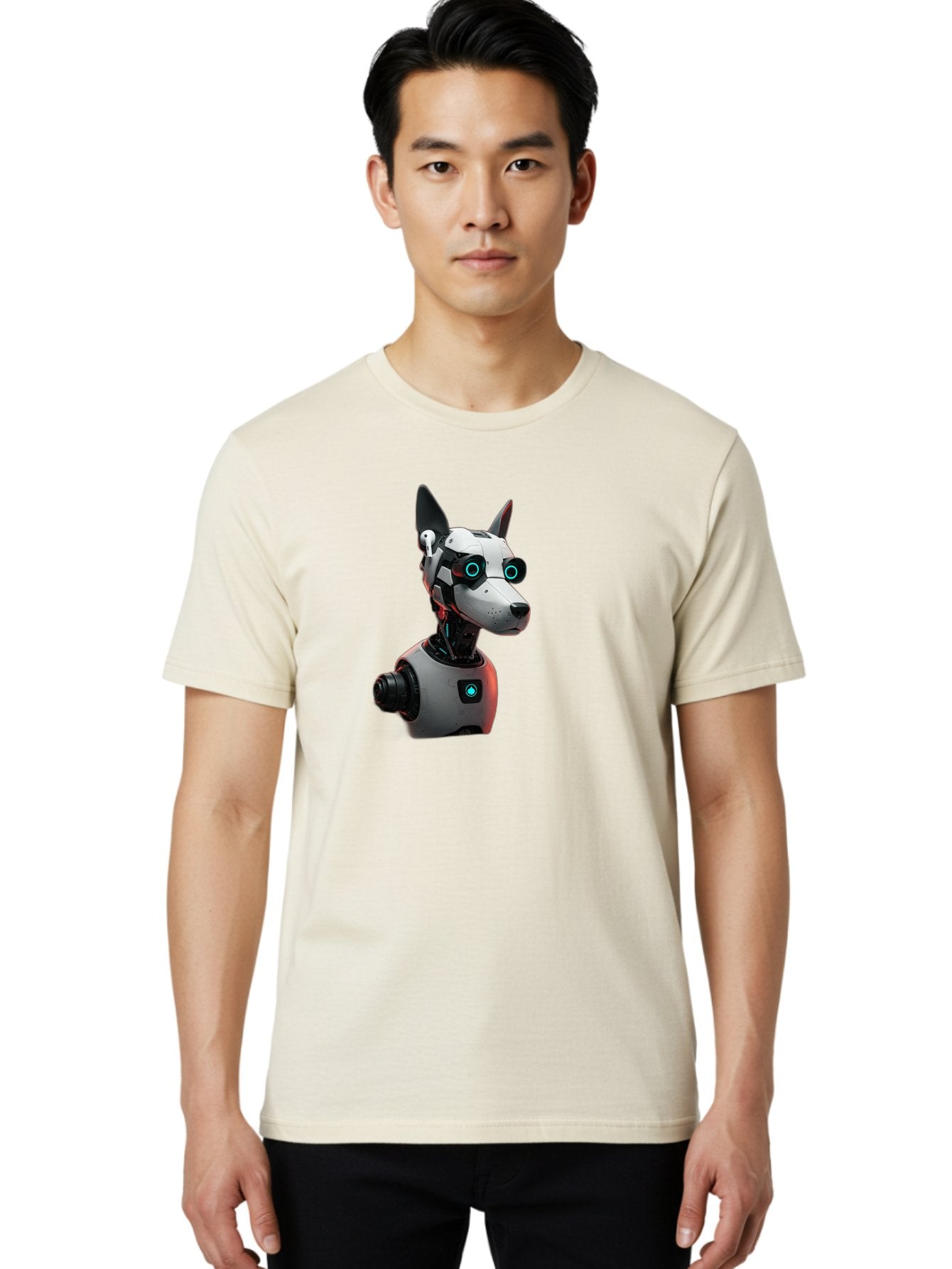 Cybernetic-Dog-Head Men'S Graphic Tee, 100% Cotton, Comfortable Casual Summer Wear, Machine Washable, Vintage Camera, Old Camera, Antique Camera, Black Camera, Classic Photography, Photography Equipment, Nostalgic Device, Film Camera, Bah887 18