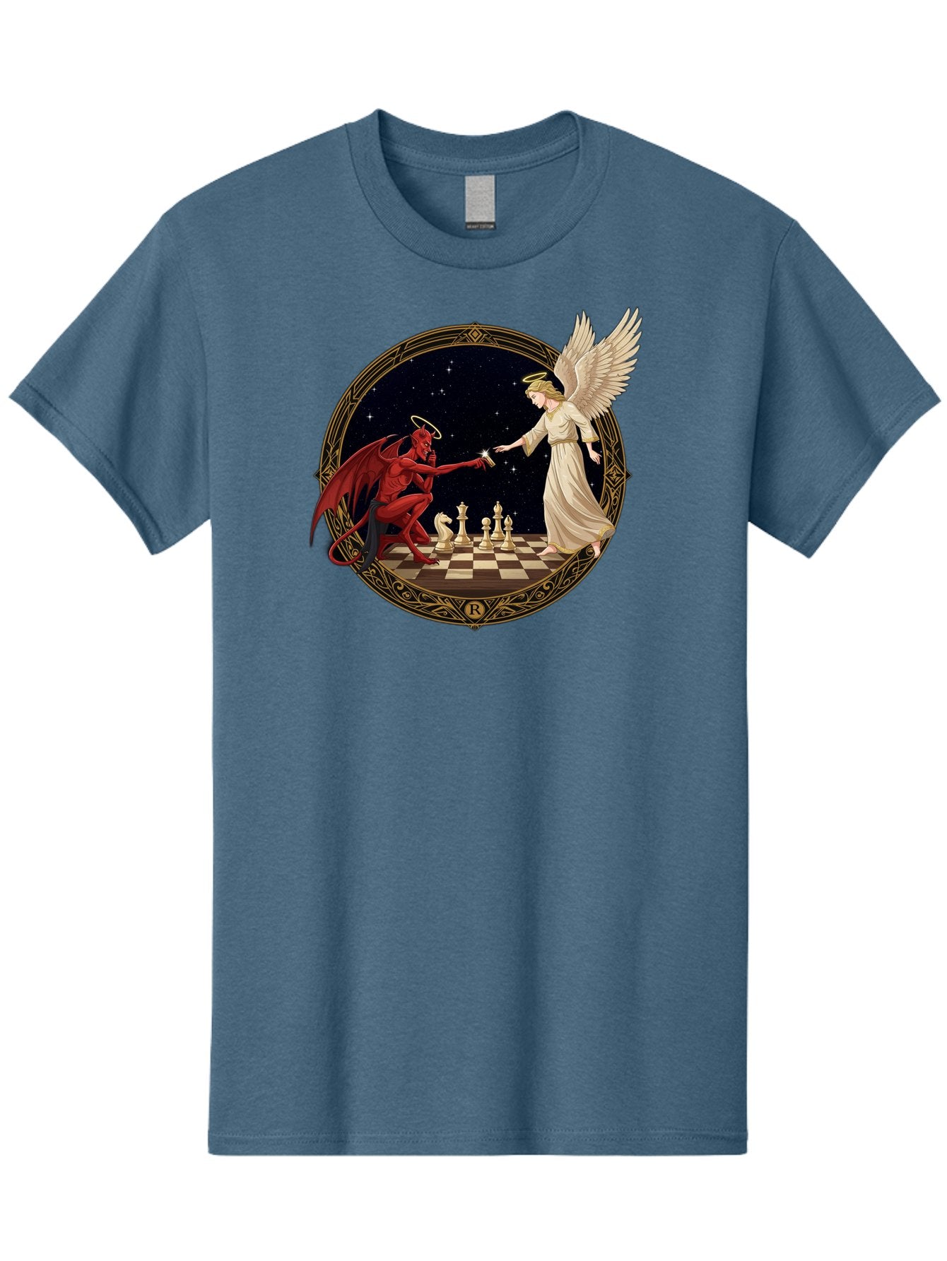 Demon-And-Angel-Playing-Chess Men'S Graphic Tee, 100% Cotton, Comfortable Casual Summer Wear, Machine Washable, Vintage Camera, Old Camera, Antique Camera, Black Camera, Classic Photography, Photography Equipment, Nostalgic Device, Bah897 9