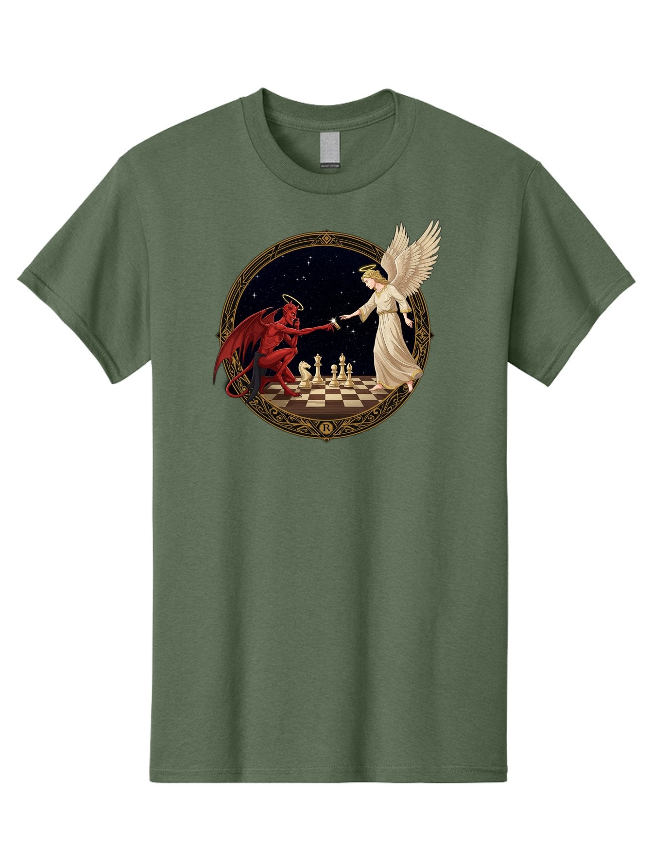 Demon-And-Angel-Playing-Chess Men'S Graphic Tee, 100% Cotton, Comfortable Casual Summer Wear, Machine Washable, Vintage Camera, Old Camera, Antique Camera, Black Camera, Classic Photography, Photography Equipment, Nostalgic Device, Bah897 15