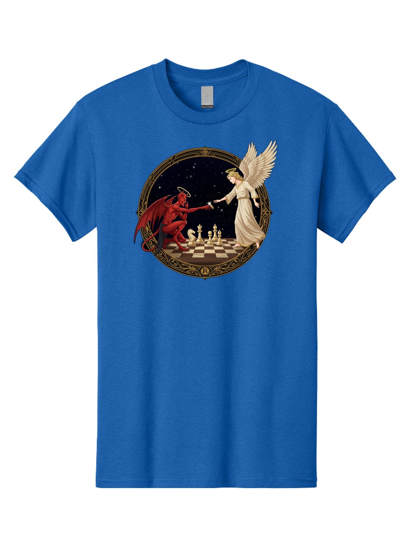 Demon-And-Angel-Playing-Chess Men'S Graphic Tee, 100% Cotton, Comfortable Casual Summer Wear, Machine Washable, Vintage Camera, Old Camera, Antique Camera, Black Camera, Classic Photography, Photography Equipment, Nostalgic Device, Bah897 6