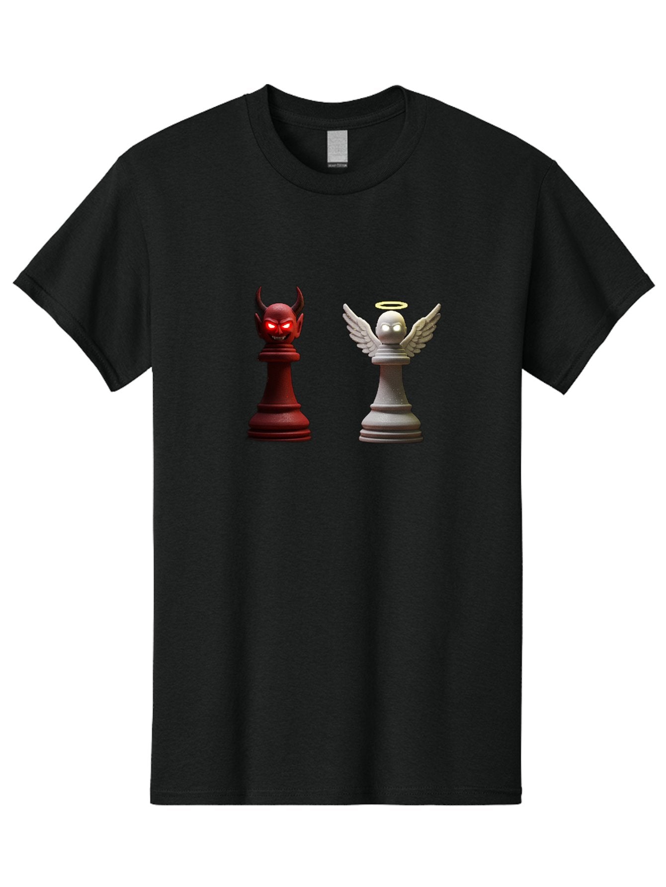 Devil-And-Angel-Chess-Pieces Men'S Graphic Tee, 100% Cotton, Comfortable Casual Summer Wear, Machine Washable, Vintage Camera, Old Camera, Antique Camera, Black Camera, Classic Photography, Photography Equipment, Nostalgic Device, Film Camera, Bah898 14
