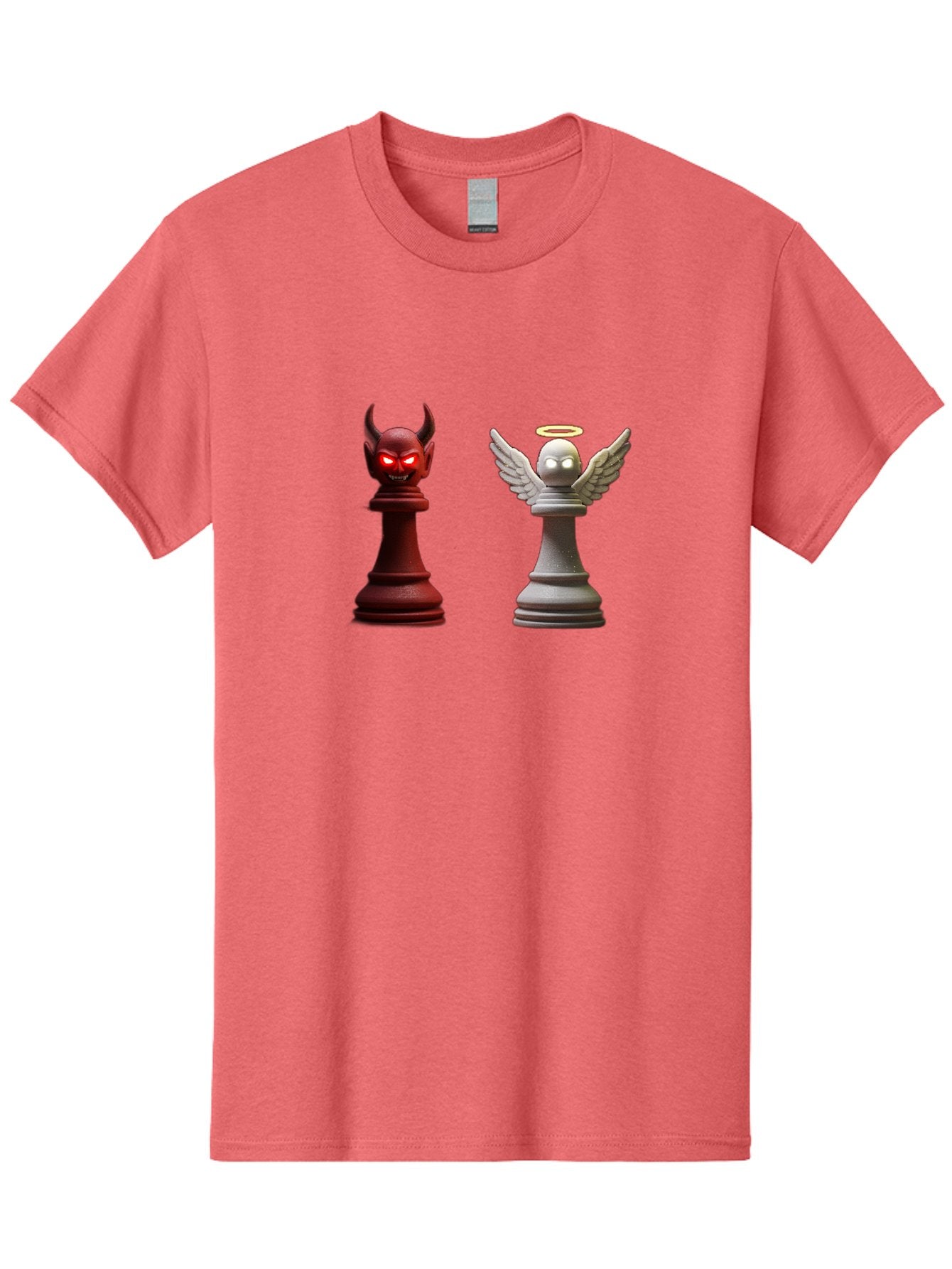 Devil-And-Angel-Chess-Pieces Men'S Graphic Tee, 100% Cotton, Comfortable Casual Summer Wear, Machine Washable, Vintage Camera, Old Camera, Antique Camera, Black Camera, Classic Photography, Photography Equipment, Nostalgic Device, Film Camera, Bah898