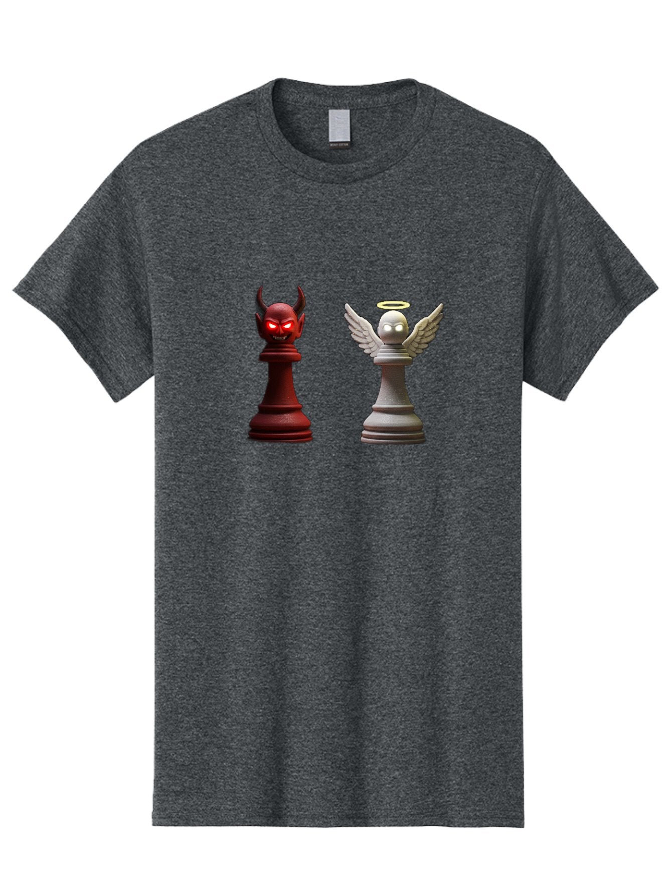 Devil-And-Angel-Chess-Pieces Men'S Graphic Tee, 100% Cotton, Comfortable Casual Summer Wear, Machine Washable, Vintage Camera, Old Camera, Antique Camera, Black Camera, Classic Photography, Photography Equipment, Nostalgic Device, Film Camera, Bah898 5