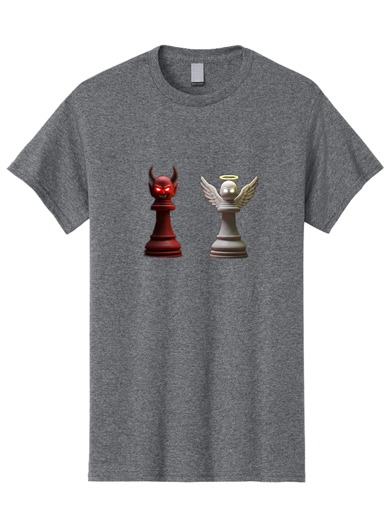 Devil-And-Angel-Chess-Pieces Men'S Graphic Tee, 100% Cotton, Comfortable Casual Summer Wear, Machine Washable, Vintage Camera, Old Camera, Antique Camera, Black Camera, Classic Photography, Photography Equipment, Nostalgic Device, Film Camera, Bah898 13