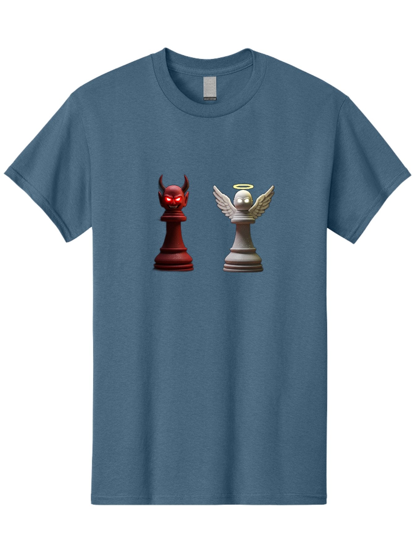 Devil-And-Angel-Chess-Pieces Men'S Graphic Tee, 100% Cotton, Comfortable Casual Summer Wear, Machine Washable, Vintage Camera, Old Camera, Antique Camera, Black Camera, Classic Photography, Photography Equipment, Nostalgic Device, Film Camera, Bah898