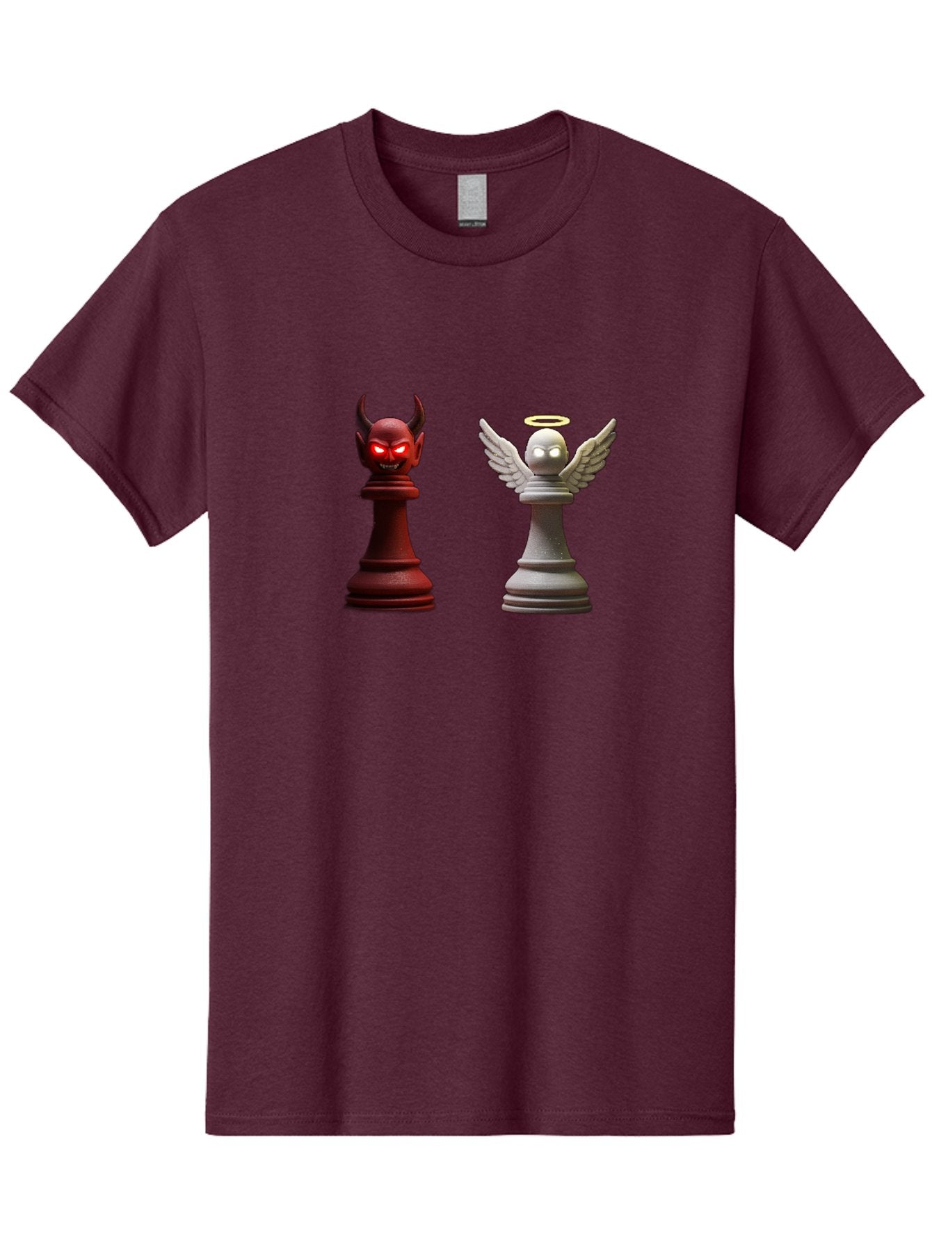 Devil-And-Angel-Chess-Pieces Men'S Graphic Tee, 100% Cotton, Comfortable Casual Summer Wear, Machine Washable, Vintage Camera, Old Camera, Antique Camera, Black Camera, Classic Photography, Photography Equipment, Nostalgic Device, Film Camera, Bah898 3