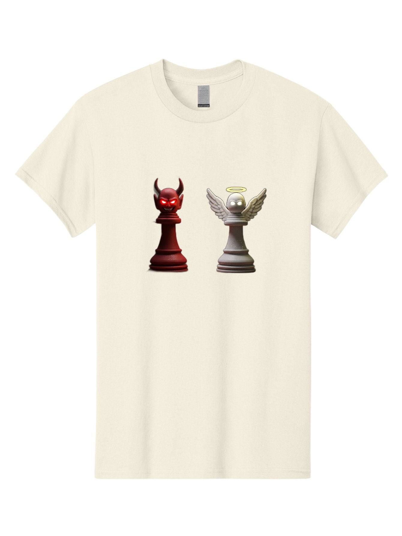Devil-And-Angel-Chess-Pieces Men'S Graphic Tee, 100% Cotton, Comfortable Casual Summer Wear, Machine Washable, Vintage Camera, Old Camera, Antique Camera, Black Camera, Classic Photography, Photography Equipment, Nostalgic Device, Film Camera, Bah898 8
