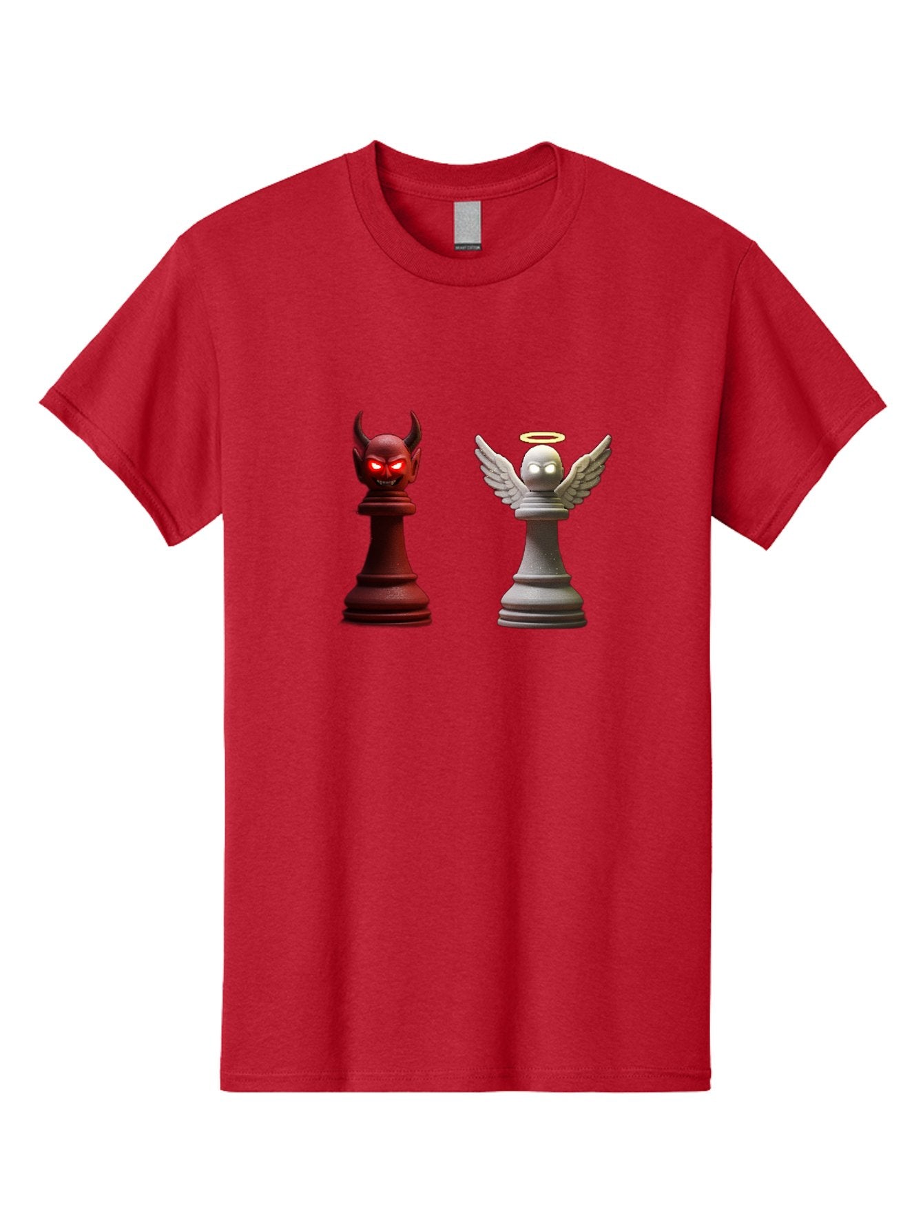 Devil-And-Angel-Chess-Pieces Men'S Graphic Tee, 100% Cotton, Comfortable Casual Summer Wear, Machine Washable, Vintage Camera, Old Camera, Antique Camera, Black Camera, Classic Photography, Photography Equipment, Nostalgic Device, Film Camera, Bah898 9