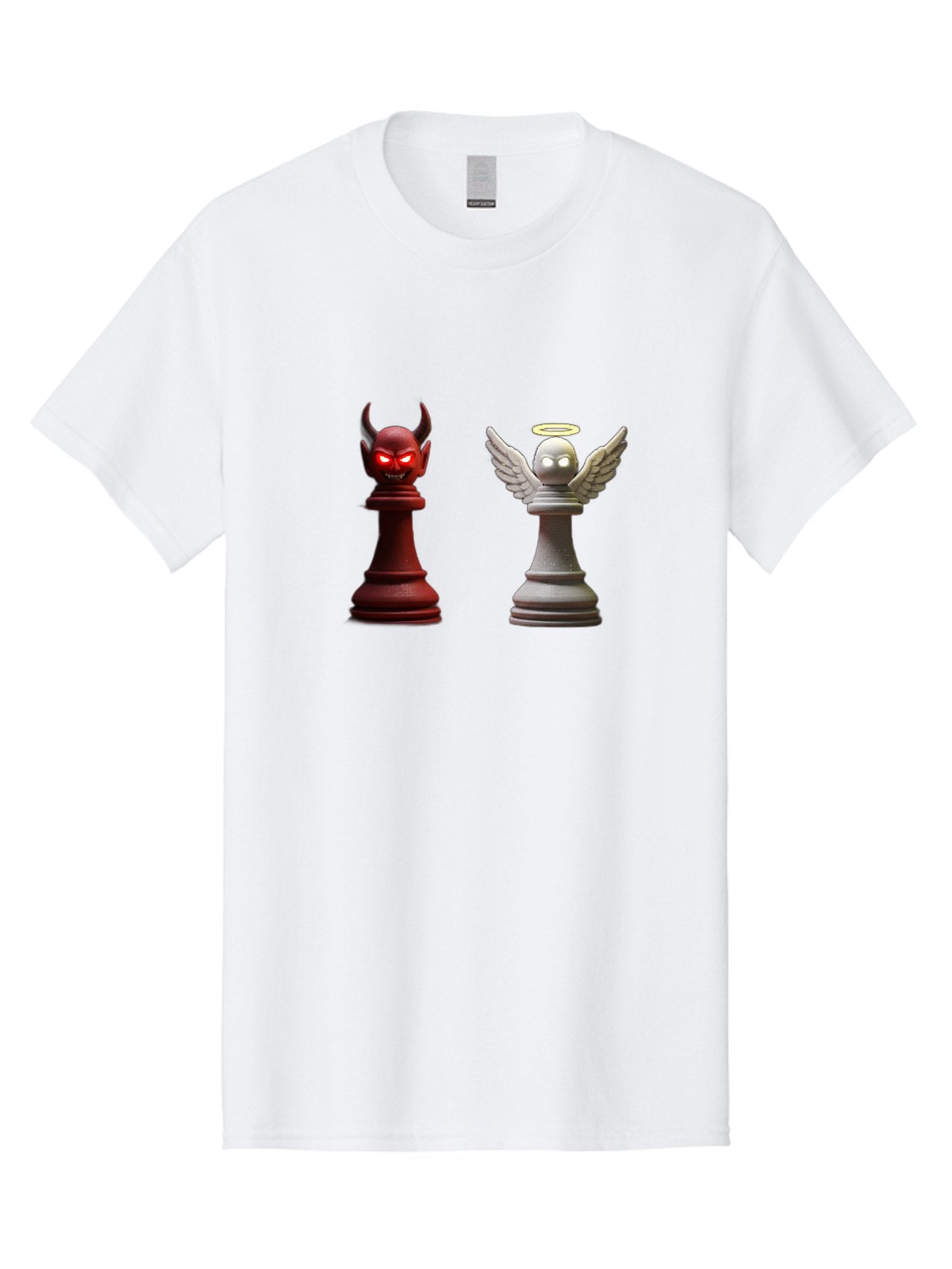 Devil-And-Angel-Chess-Pieces Men'S Graphic Tee, 100% Cotton, Comfortable Casual Summer Wear, Machine Washable, Vintage Camera, Old Camera, Antique Camera, Black Camera, Classic Photography, Photography Equipment, Nostalgic Device, Film Camera, Bah898 7