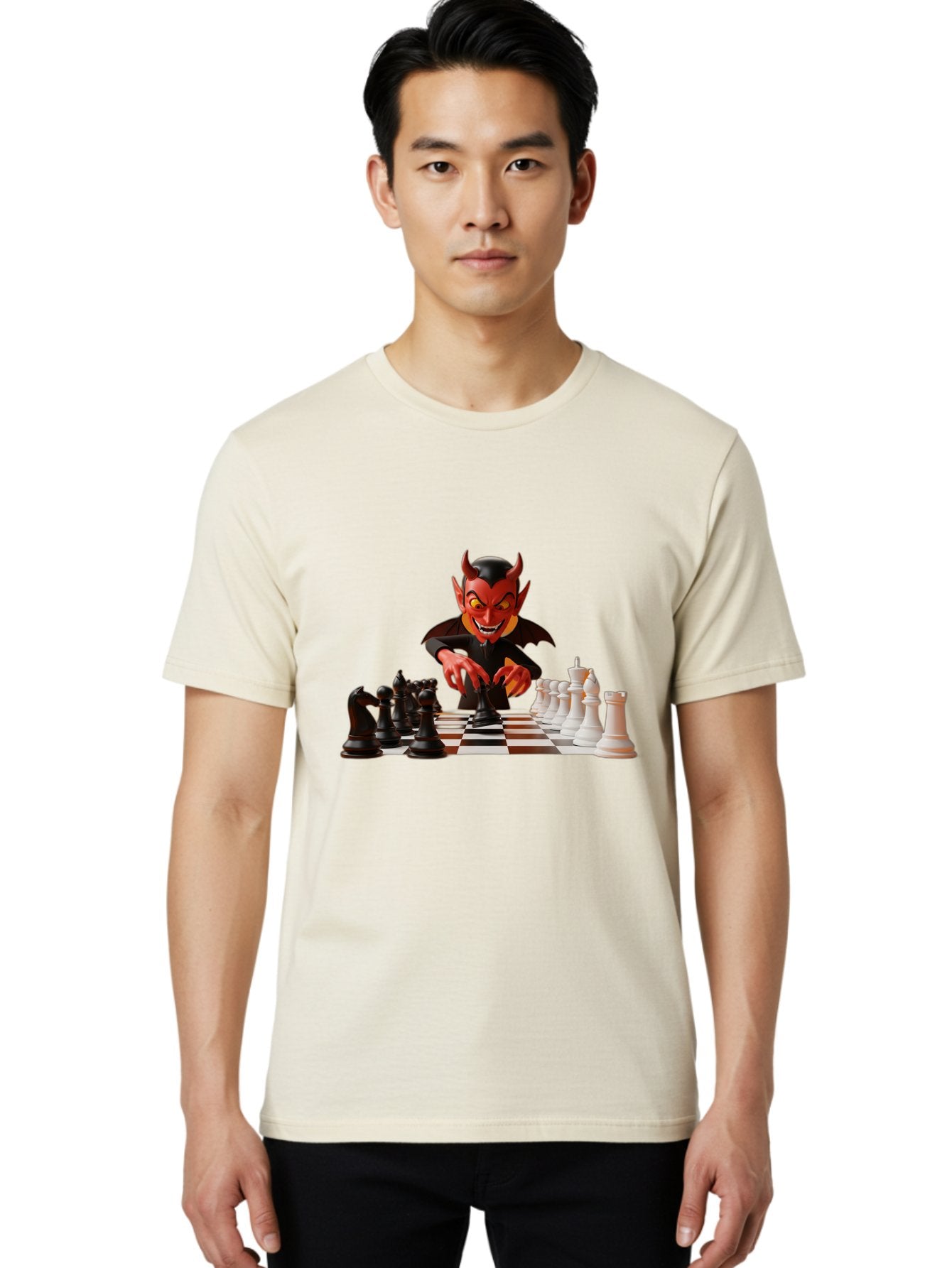 Devil-Playing-Chess Men'S Graphic Tee, 100% Cotton, Comfortable Casual Summer Wear, Machine Washable, Vintage Camera, Old Camera, Antique Camera, Black Camera, Classic Photography, Photography Equipment, Nostalgic Device, Film Camera, Bah902 17