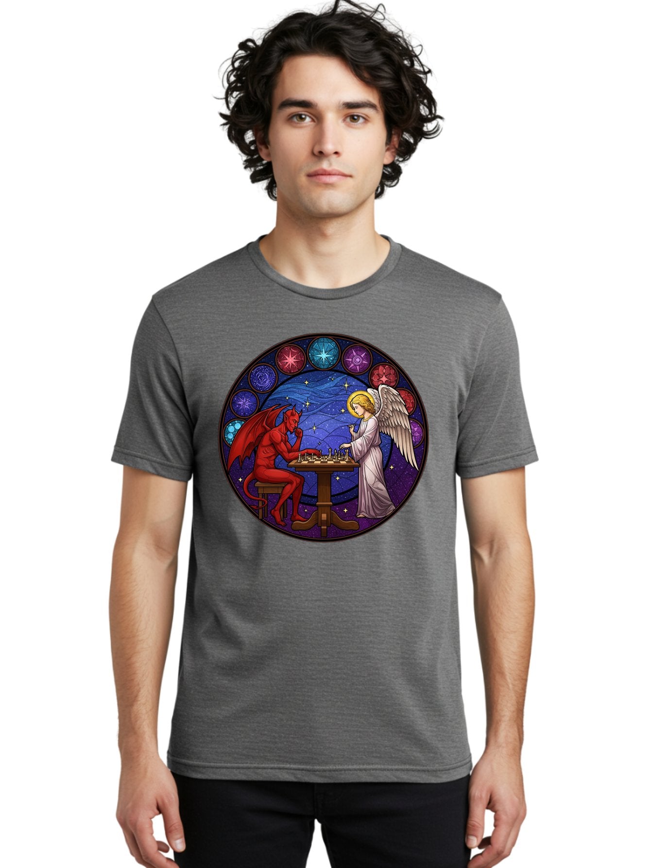 Devil-Vs-Angel-Chess Men'S Graphic Tee, 100% Cotton, Comfortable Casual Summer Wear, Machine Washable, Vintage Camera, Old Camera, Antique Camera, Black Camera, Classic Photography, Photography Equipment, Nostalgic Device, Film Camera, Bah905 18