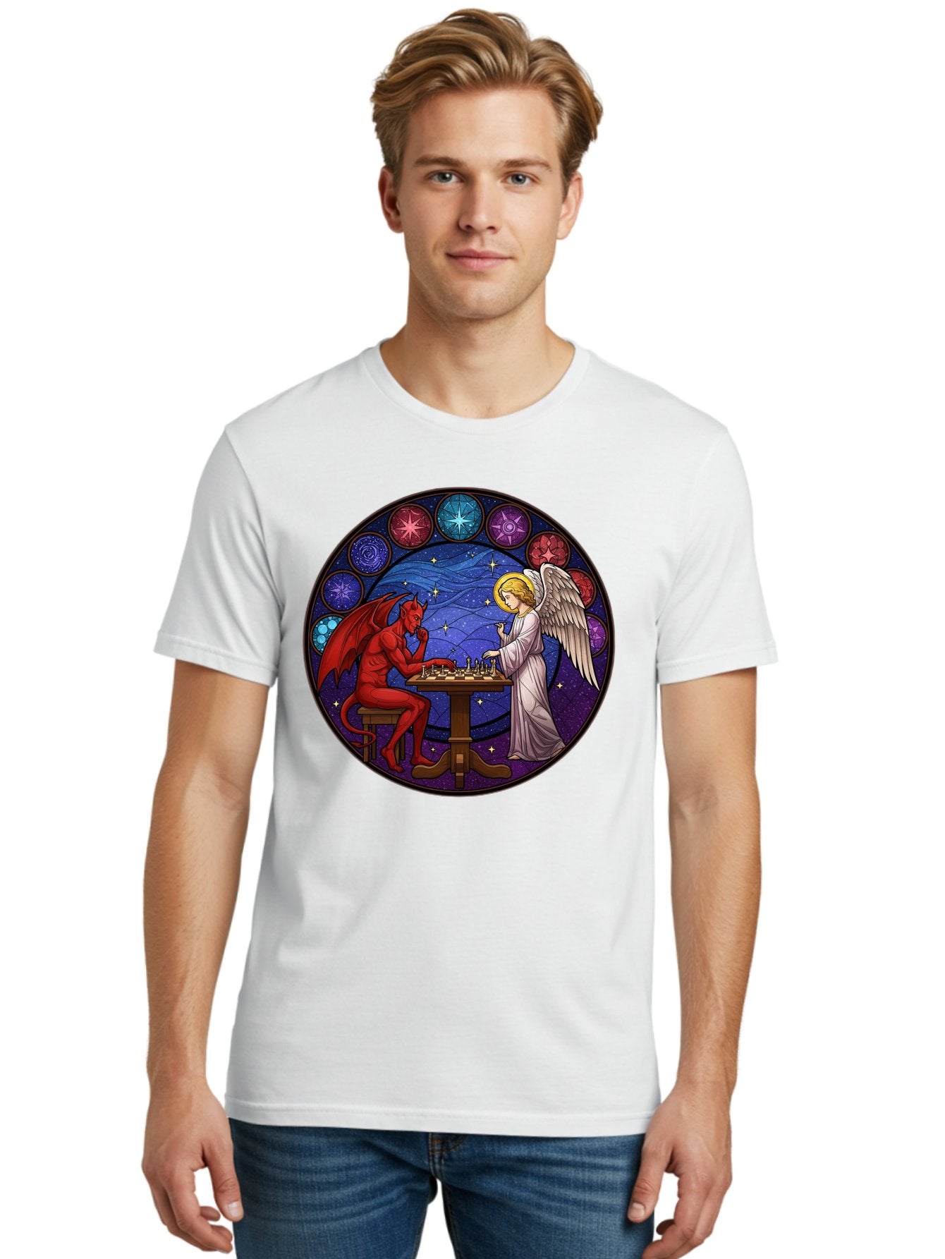 Devil-Vs-Angel-Chess Men'S Graphic Tee, 100% Cotton, Comfortable Casual Summer Wear, Machine Washable, Vintage Camera, Old Camera, Antique Camera, Black Camera, Classic Photography, Photography Equipment, Nostalgic Device, Film Camera, Bah905 22