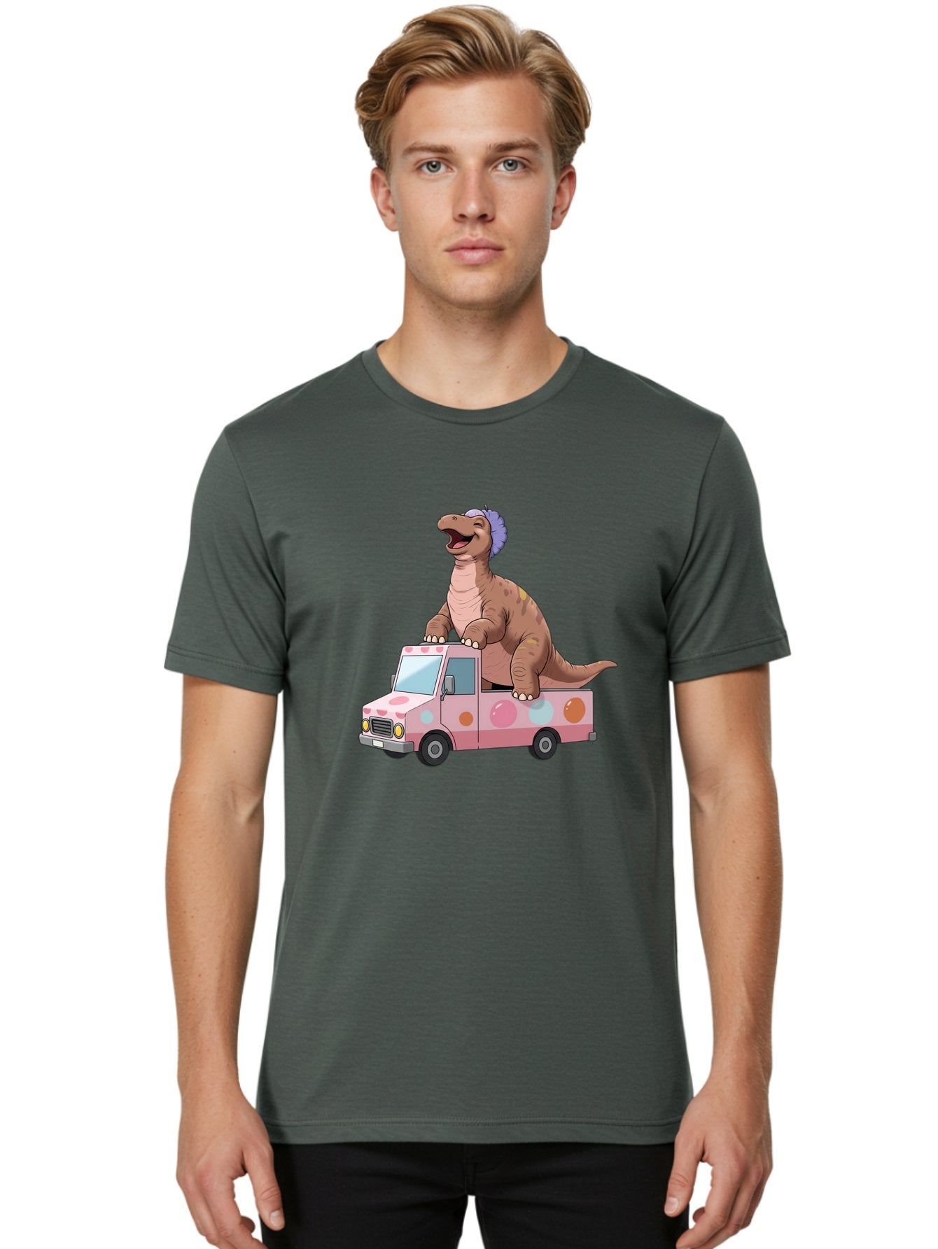 Dino-Ice-Cream-Truck Men'S Graphic Tee, 100% Cotton, Comfortable Casual Summer Wear, Machine Washable, Vintage Camera, Old Camera, Antique Camera, Black Camera, Classic Photography, Photography Equipment, Nostalgic Device, Film Camera, Bah912 24