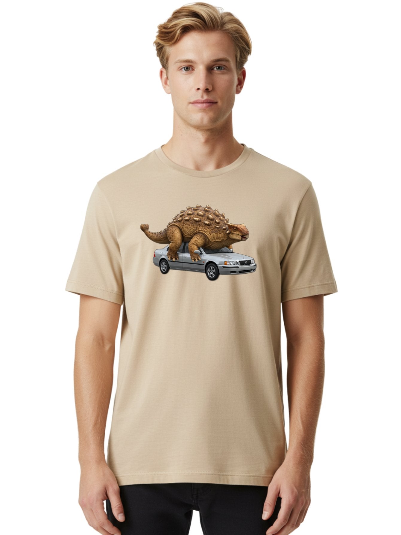 Dino-On-Volvo Men'S Graphic Tee, 100% Cotton, Comfortable Casual Summer Wear, Machine Washable, Vintage Camera, Old Camera, Antique Camera, Black Camera, Classic Photography, Photography Equipment, Nostalgic Device, Film Camera, Camera Art Bah921 24