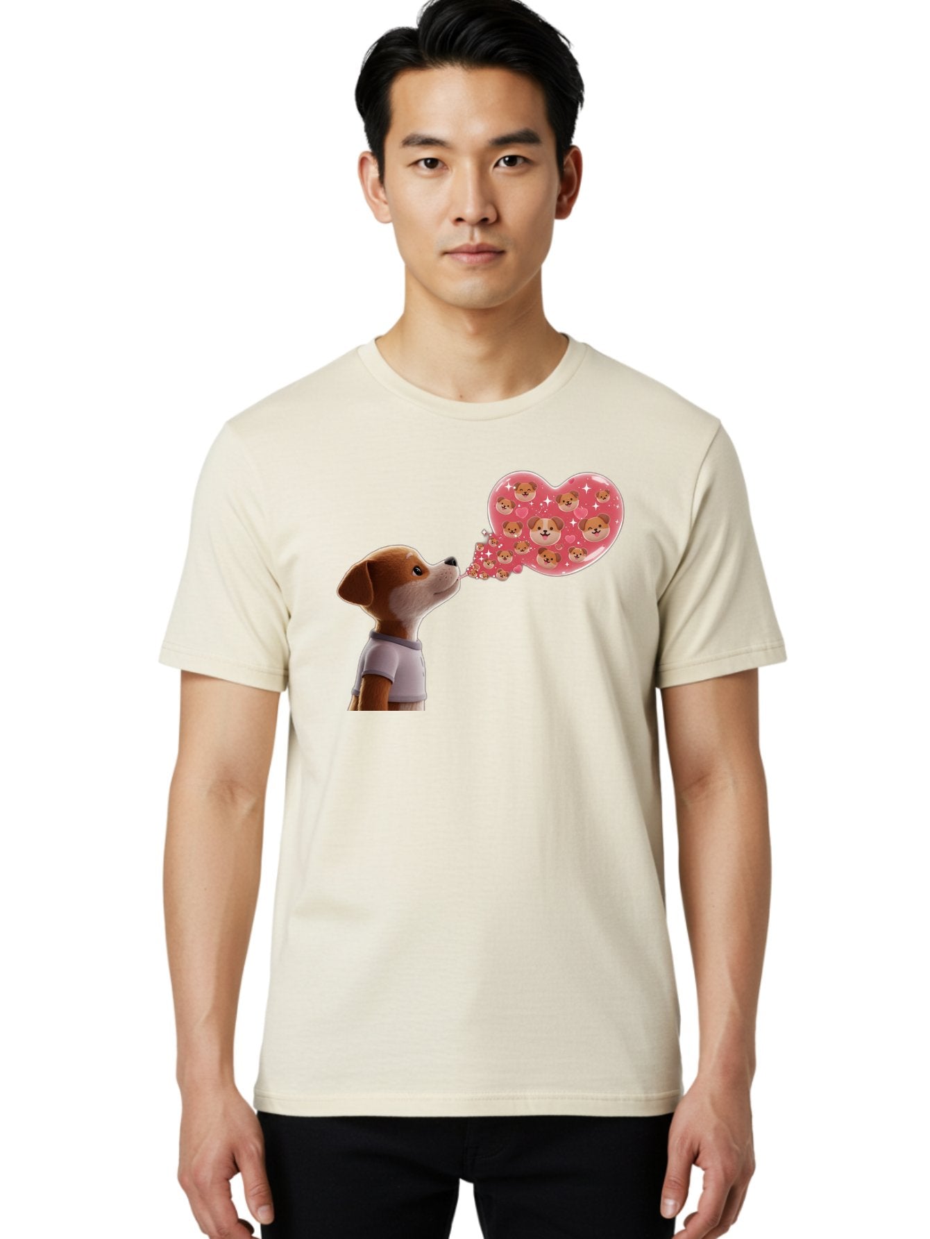 Dog-Blowing-Heart-Kisses Men'S Graphic Tee, 100% Cotton, Comfortable Casual Summer Wear, Machine Washable, Vintage Camera, Old Camera, Antique Camera, Black Camera, Classic Photography, Photography Equipment, Nostalgic Device, Film Camera, Bah940 24