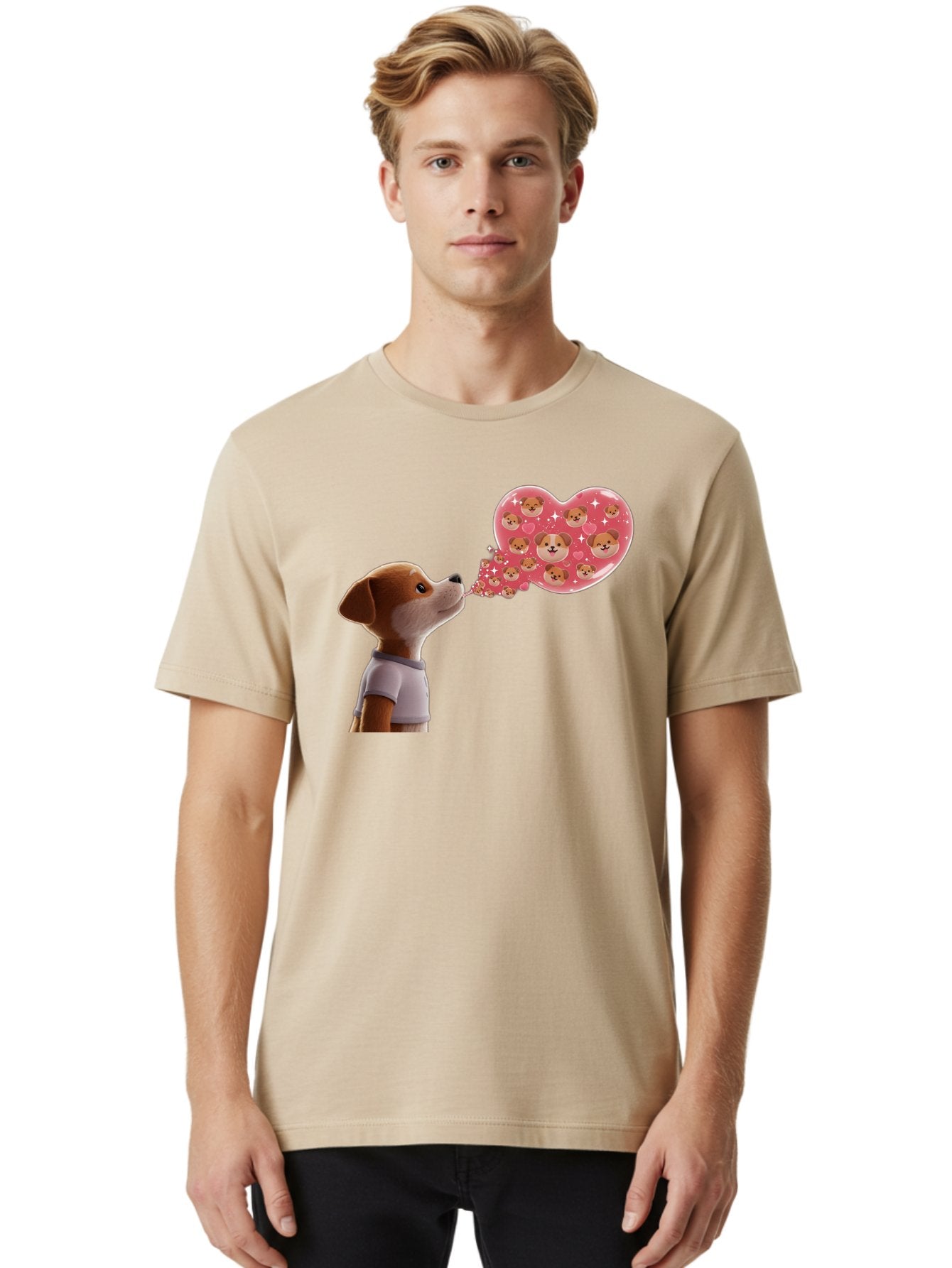 Dog-Blowing-Heart-Kisses Men'S Graphic Tee, 100% Cotton, Comfortable Casual Summer Wear, Machine Washable, Vintage Camera, Old Camera, Antique Camera, Black Camera, Classic Photography, Photography Equipment, Nostalgic Device, Film Camera, Bah940 20