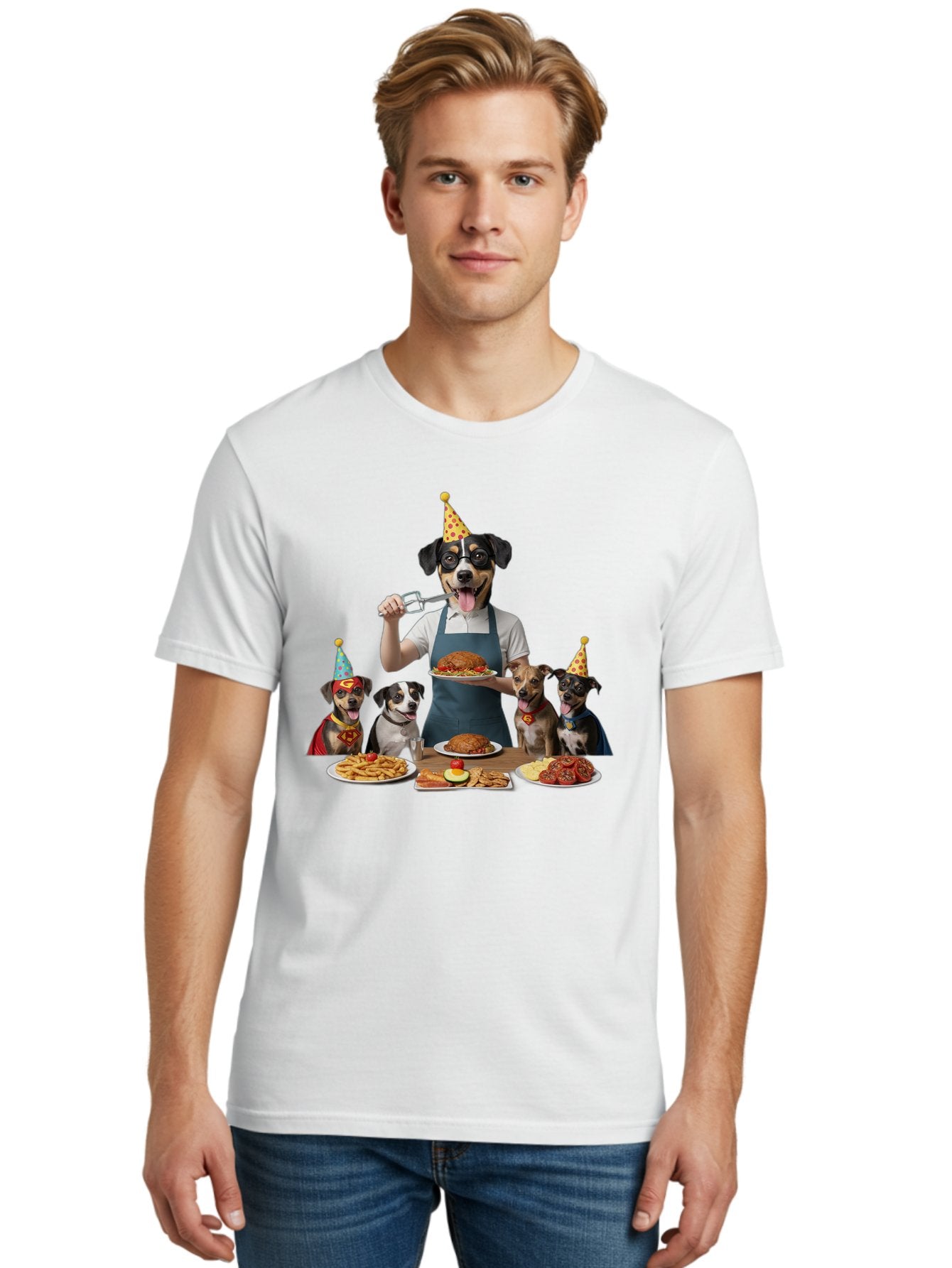 Dog-In-Apron Men'S Graphic Tee, 100% Cotton, Comfortable Casual Summer Wear, Machine Washable, Vintage Camera, Old Camera, Antique Camera, Black Camera, Classic Photography, Photography Equipment, Nostalgic Device, Film Camera, Camera Art Bah942 23