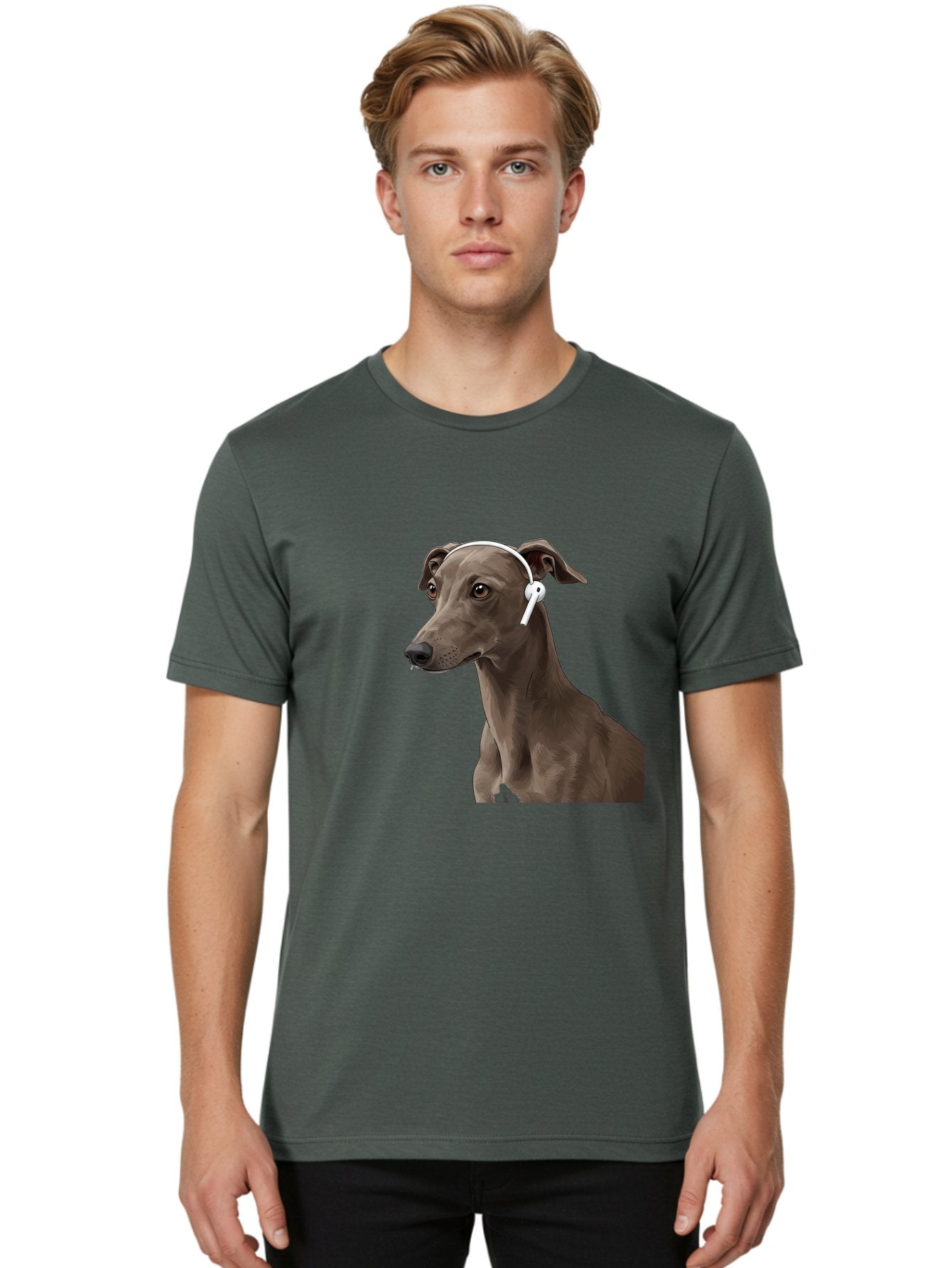 Dog-Wearing-Headphones Men'S Graphic Tee, 100% Cotton, Comfortable Casual Summer Wear, Machine Washable, Vintage Camera, Old Camera, Antique Camera, Black Camera, Classic Photography, Photography Equipment, Nostalgic Device, Film Camera, Bah945 16