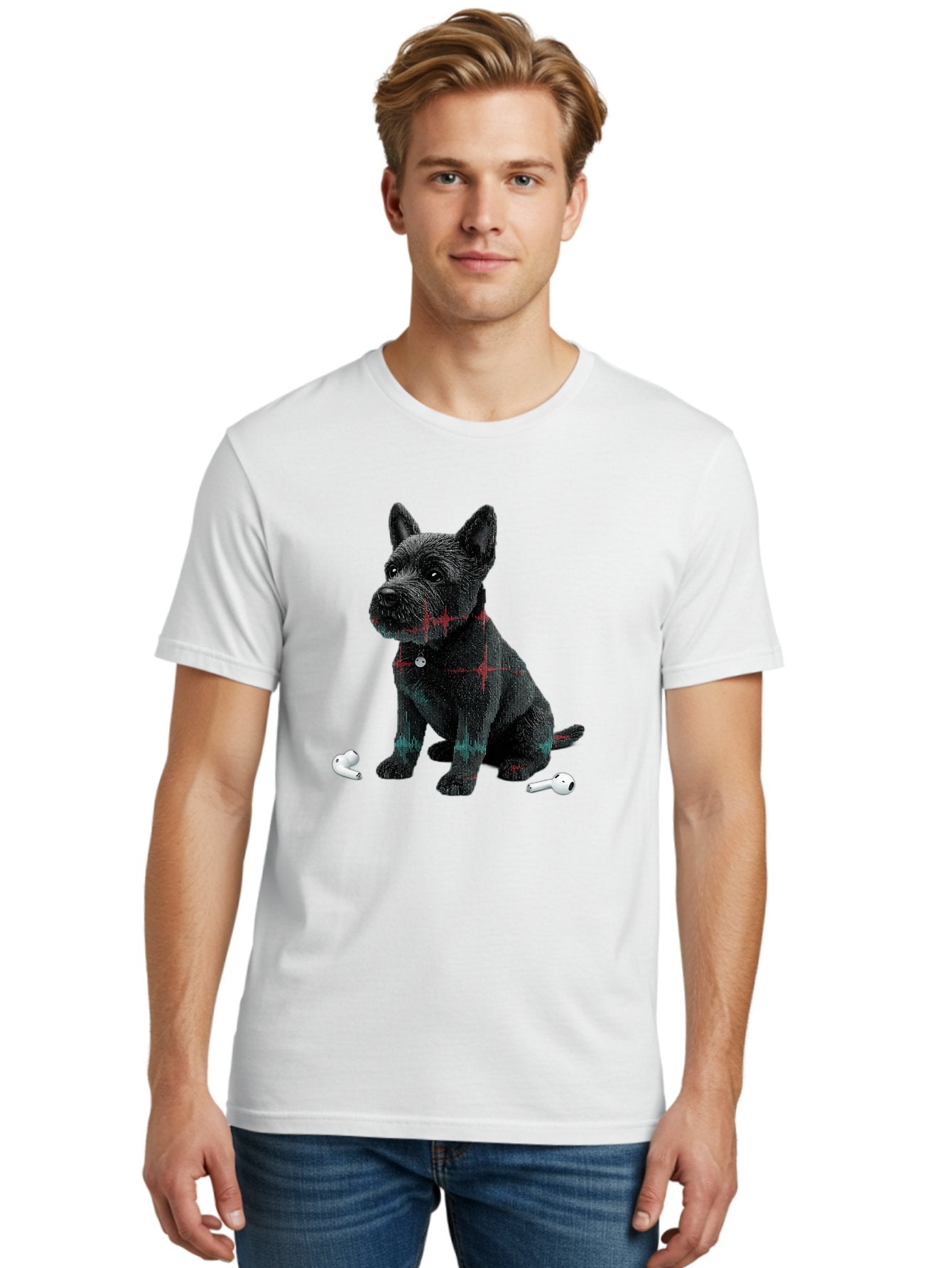 Dog-With-Earbuds Men'S Graphic Tee, 100% Cotton, Comfortable Casual Summer Wear, Machine Washable, Vintage Camera, Old Camera, Antique Camera, Black Camera, Classic Photography, Photography Equipment, Nostalgic Device, Film Camera, Camera Art Bah947 24