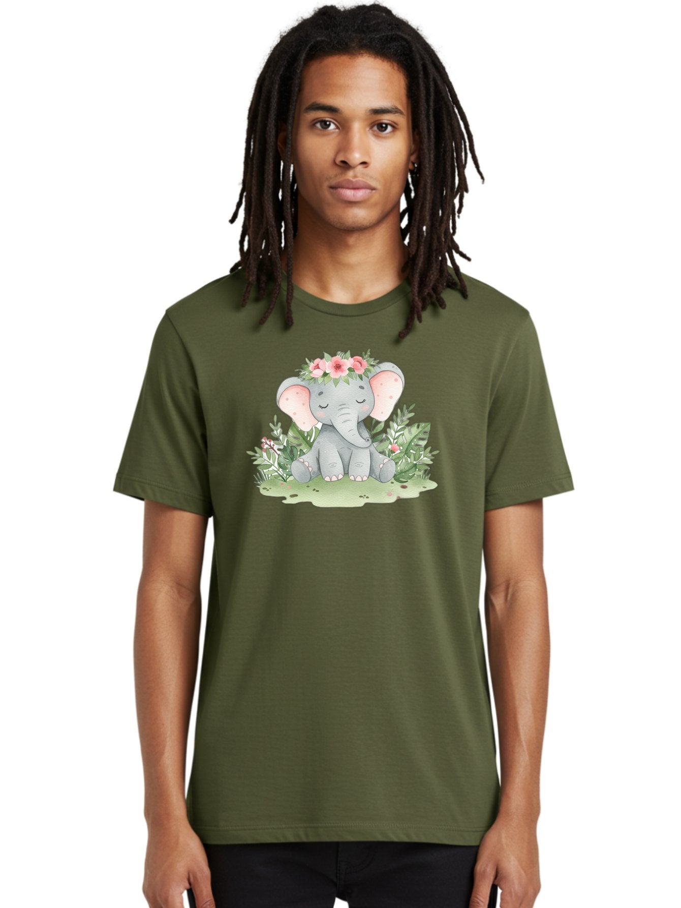 Elephant-With-Floral-Crown Men'S Graphic Tee, 100% Cotton, Comfortable Casual Summer Wear, Machine Washable, Vintage Camera, Old Camera, Antique Camera, Black Camera, Classic Photography, Photography Equipment, Nostalgic Device, Film Camera, Bah972 21
