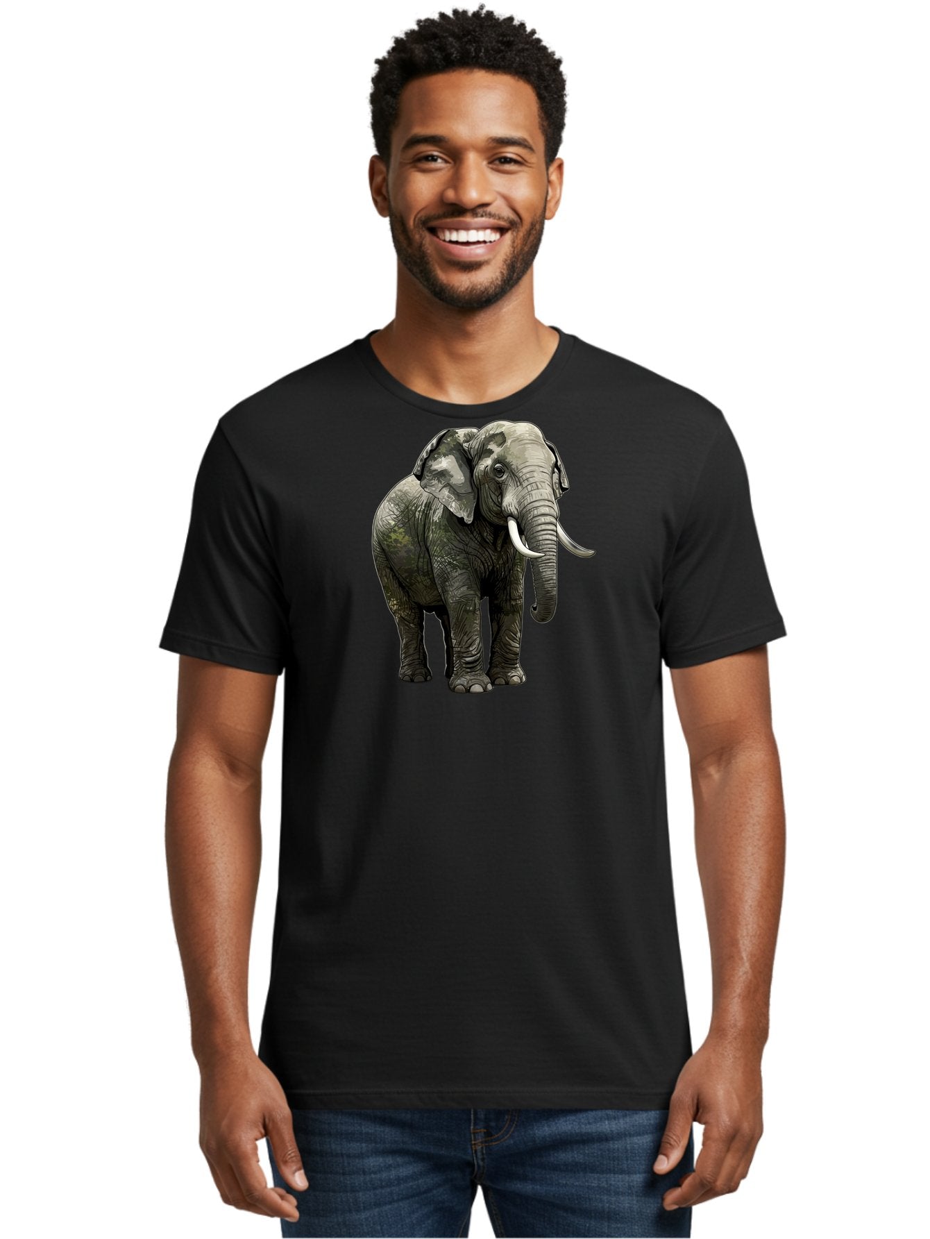 Elephant Men'S Graphic Tee, 100% Cotton, Comfortable Casual Summer Wear, Machine Washable, Vintage Camera, Old Camera, Antique Camera, Black Camera, Classic Photography, Photography Equipment, Nostalgic Device, Film Camera, Camera Art Bah976 24