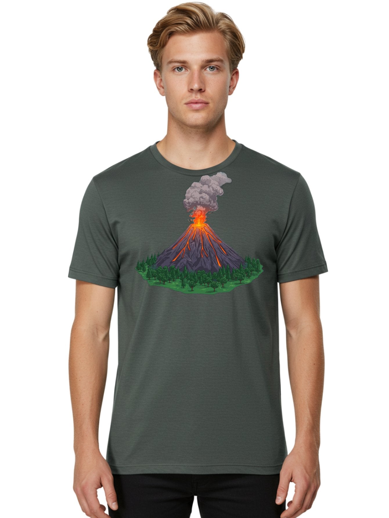 Erupting-Volcano-12 Men'S Graphic Tee, 100% Cotton, Comfortable Casual Summer Wear, Machine Washable, Vintage Camera, Old Camera, Antique Camera, Black Camera, Classic Photography, Photography Equipment, Nostalgic Device, Film Camera, Bah980 17