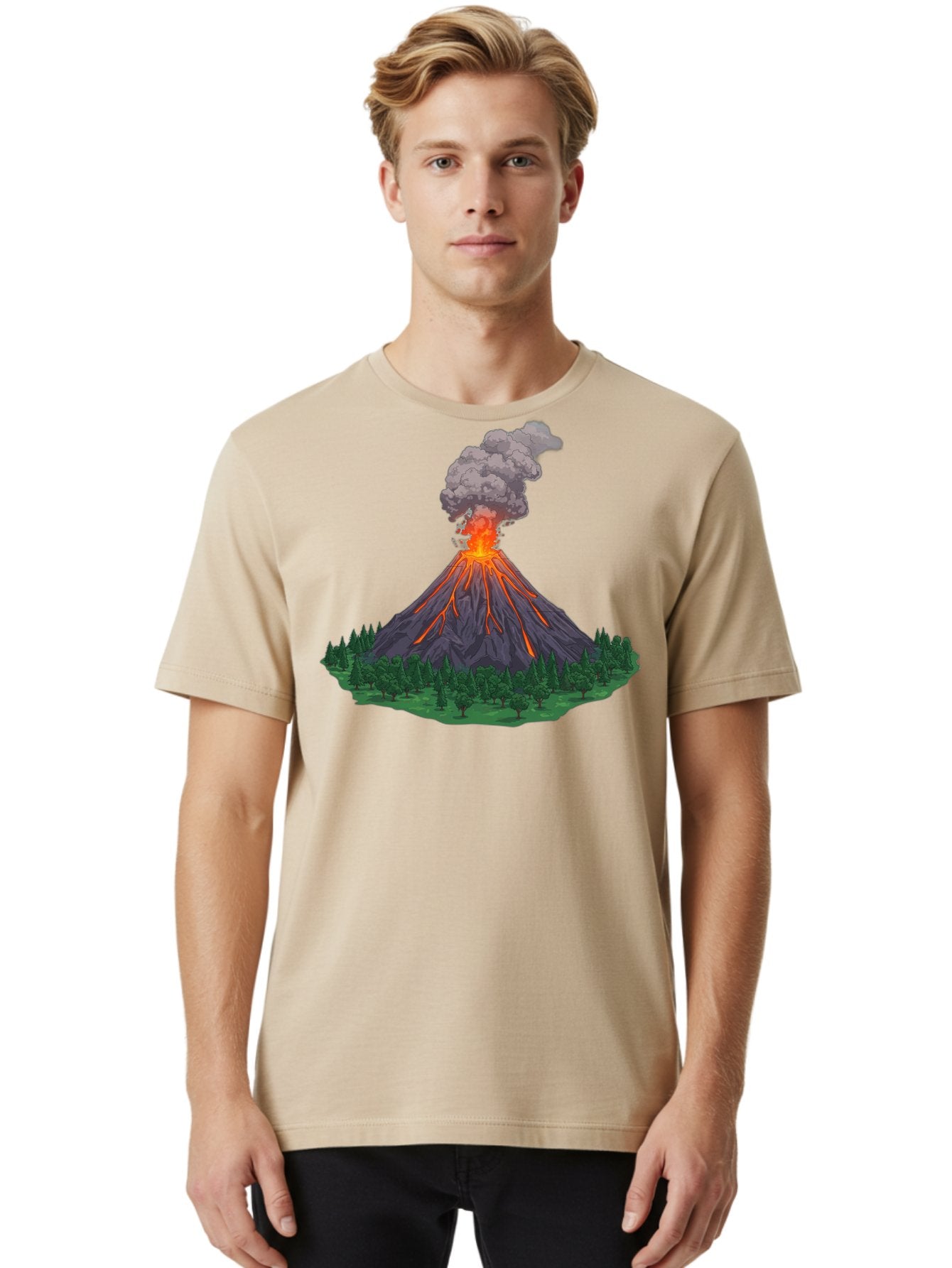 Erupting-Volcano-12 Men'S Graphic Tee, 100% Cotton, Comfortable Casual Summer Wear, Machine Washable, Vintage Camera, Old Camera, Antique Camera, Black Camera, Classic Photography, Photography Equipment, Nostalgic Device, Film Camera, Bah980 25