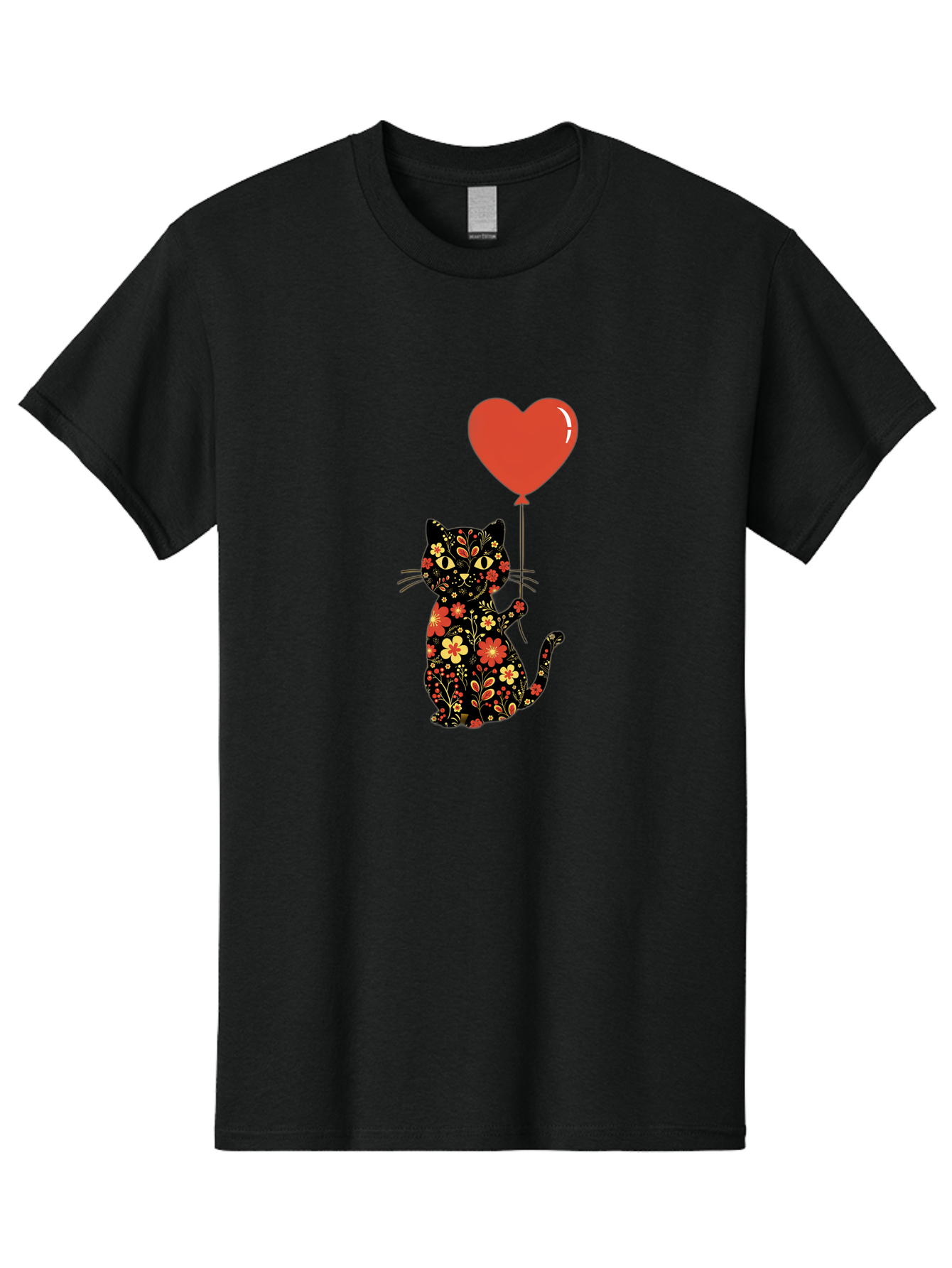 Floral-Cat-Heart-Balloon-1 Men'S Graphic Tee, 100% Cotton, Comfortable Casual Summer Wear, Machine Washable, Vintage Camera, Old Camera, Antique Camera, Black Camera, Classic Photography, Photography Equipment, Nostalgic Device, Film Camera, Bah996