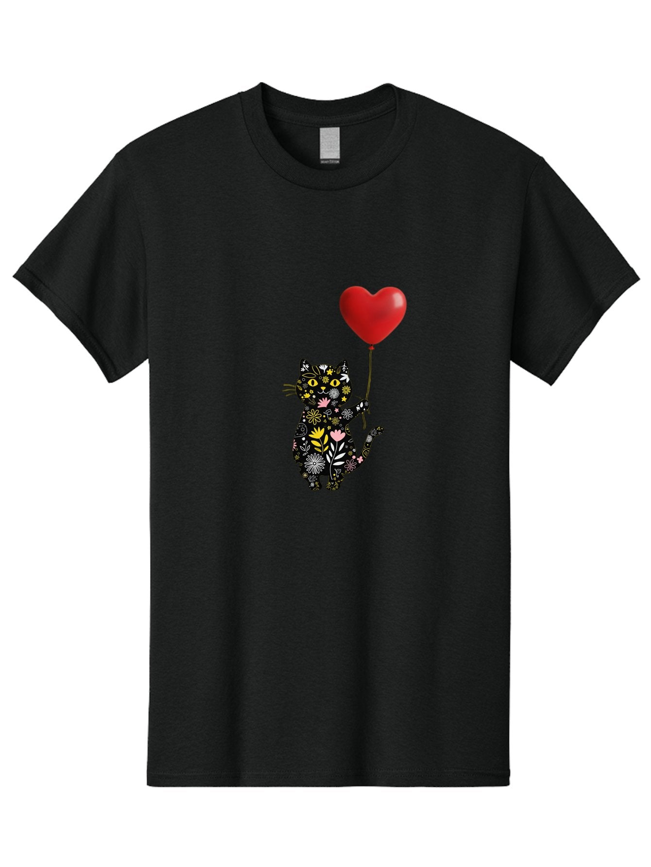 Floral-Cat-With-Heart-Balloon Men'S Graphic Tee, 100% Cotton, Comfortable Casual Summer Wear, Machine Washable, Vintage Camera, Old Camera, Antique Camera, Black Camera, Classic Photography, Photography Equipment, Nostalgic Device, Bah998 7