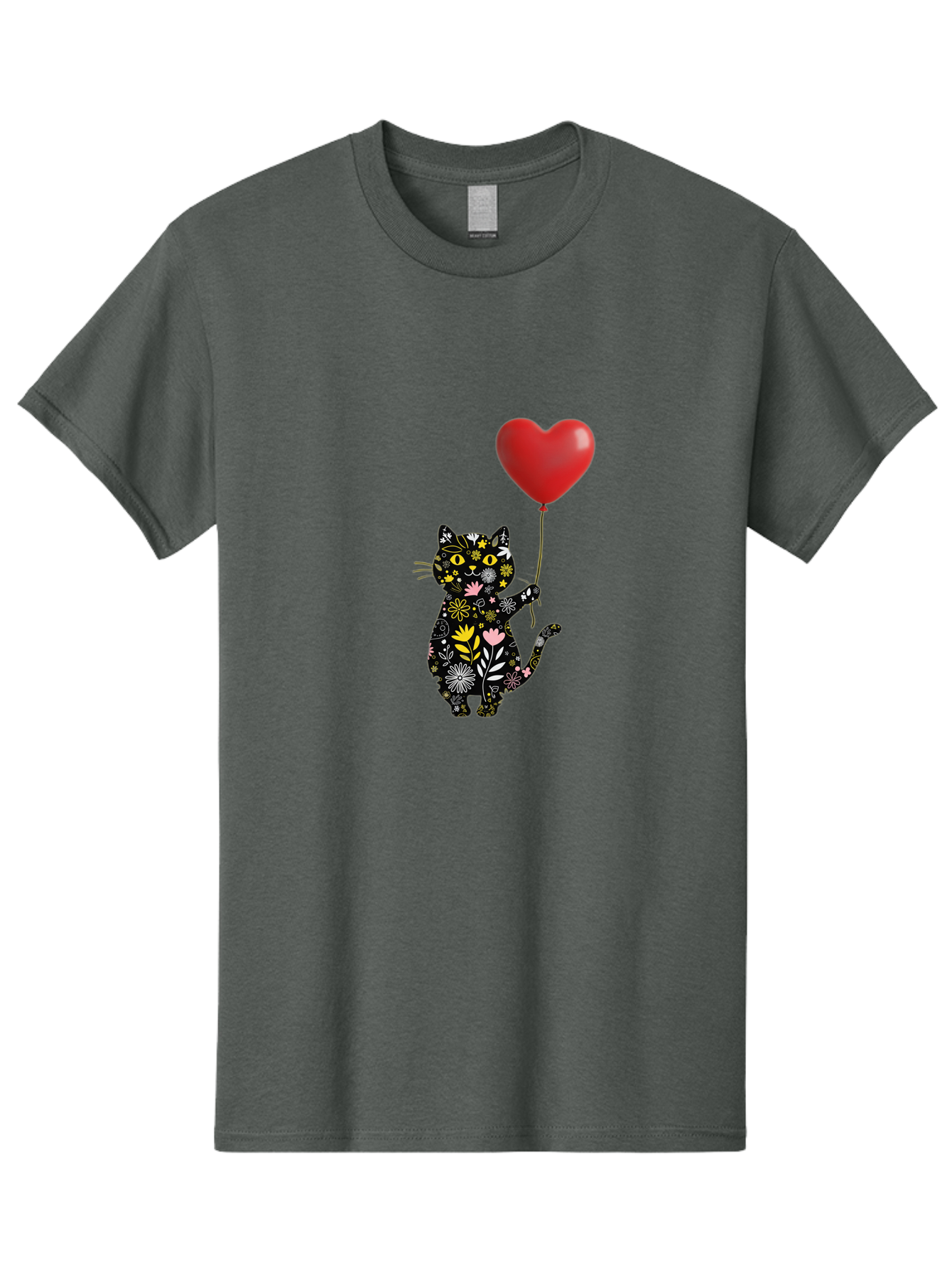 Floral-Cat-With-Heart-Balloon Men'S Graphic Tee, 100% Cotton, Comfortable Casual Summer Wear, Machine Washable, Vintage Camera, Old Camera, Antique Camera, Black Camera, Classic Photography, Photography Equipment, Nostalgic Device, Bah998