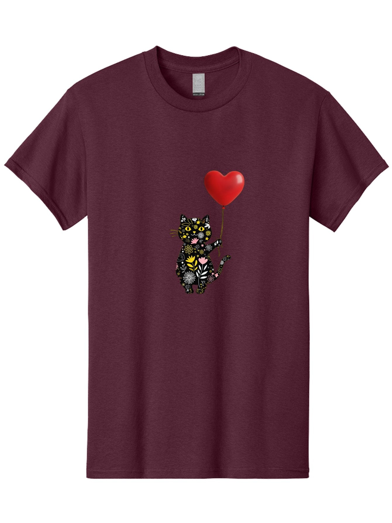 Floral-Cat-With-Heart-Balloon Men'S Graphic Tee, 100% Cotton, Comfortable Casual Summer Wear, Machine Washable, Vintage Camera, Old Camera, Antique Camera, Black Camera, Classic Photography, Photography Equipment, Nostalgic Device, Bah998 5