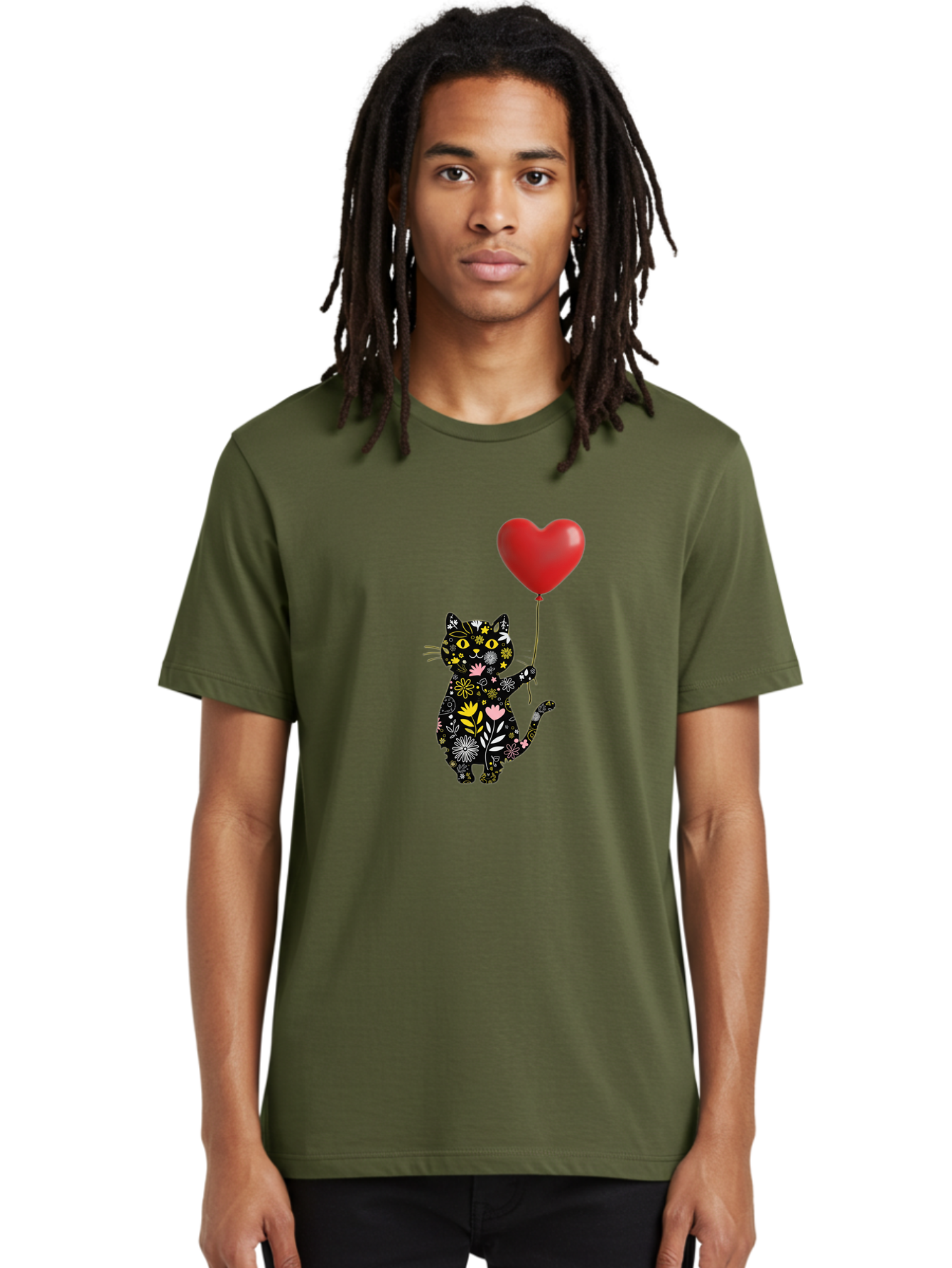Floral-Cat-With-Heart-Balloon Men'S Graphic Tee, 100% Cotton, Comfortable Casual Summer Wear, Machine Washable, Vintage Camera, Old Camera, Antique Camera, Black Camera, Classic Photography, Photography Equipment, Nostalgic Device, Bah998 27