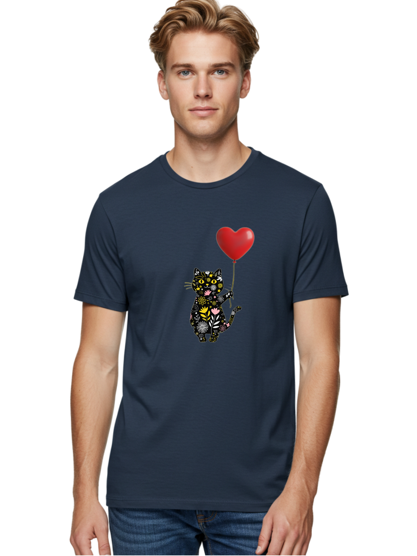Floral-Cat-With-Heart-Balloon Men'S Graphic Tee, 100% Cotton, Comfortable Casual Summer Wear, Machine Washable, Vintage Camera, Old Camera, Antique Camera, Black Camera, Classic Photography, Photography Equipment, Nostalgic Device, Bah998 29