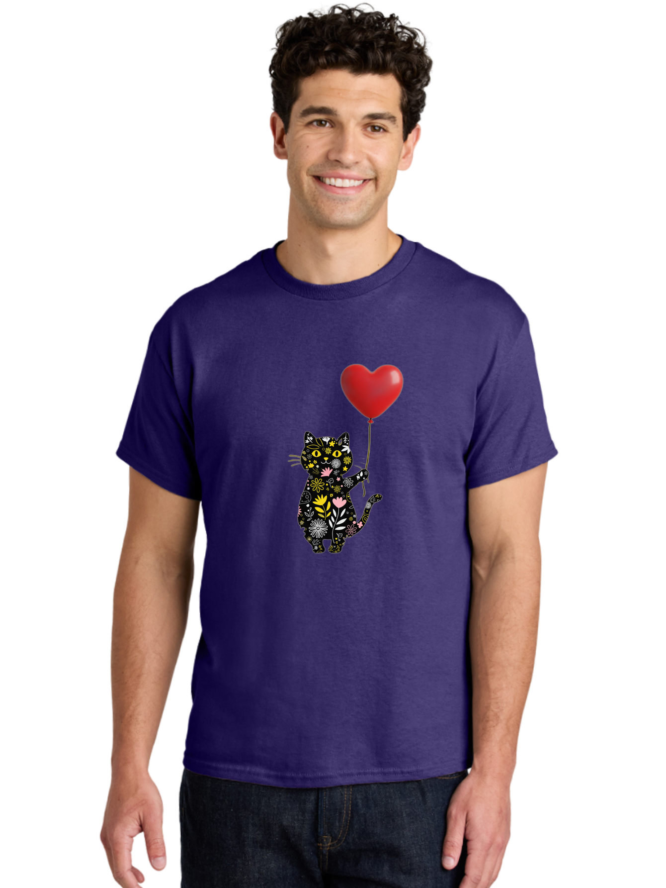 Floral-Cat-With-Heart-Balloon Men'S Graphic Tee, 100% Cotton, Comfortable Casual Summer Wear, Machine Washable, Vintage Camera, Old Camera, Antique Camera, Black Camera, Classic Photography, Photography Equipment, Nostalgic Device, Bah998 25