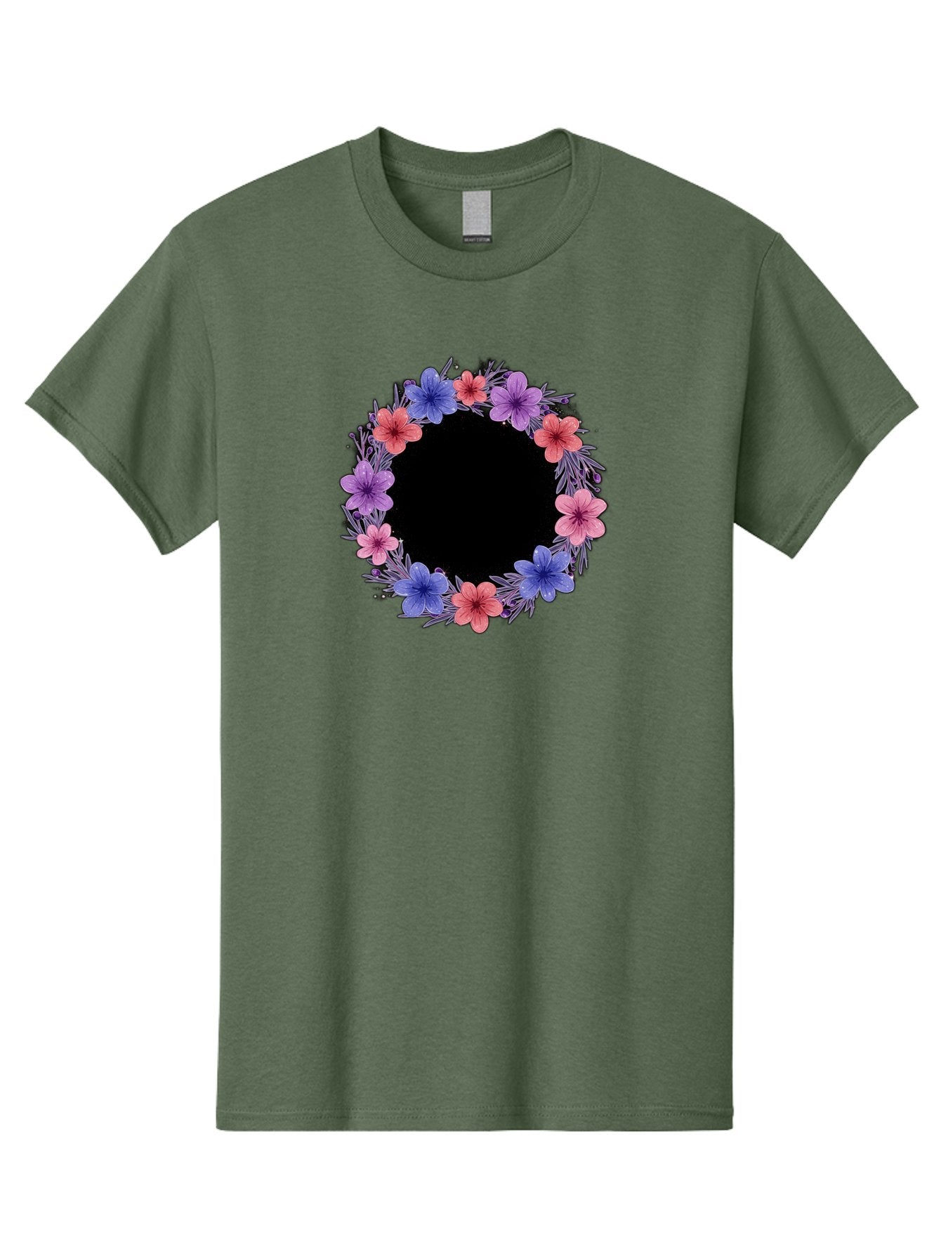 Floral-Wreath-3 Men'S Graphic Tee, 100% Cotton, Comfortable Casual Summer Wear, Machine Washable, Vintage Camera, Old Camera, Antique Camera, Black Camera, Classic Photography, Photography Equipment, Nostalgic Device, Film Camera, Camera Art Bai004 4