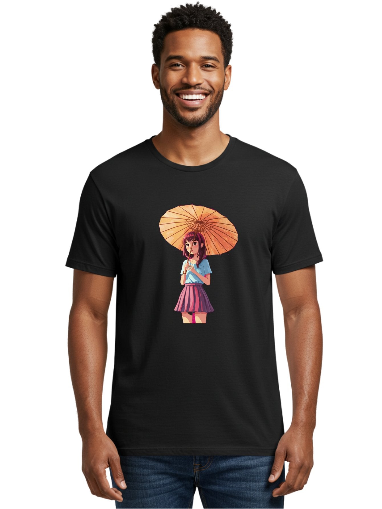 Girl-With-Parasol-1 Men'S Graphic Tee, 100% Cotton, Comfortable Casual Summer Wear, Machine Washable, Vintage Camera, Old Camera, Antique Camera, Black Camera, Classic Photography, Photography Equipment, Nostalgic Device, Film Camera, Bai030 25