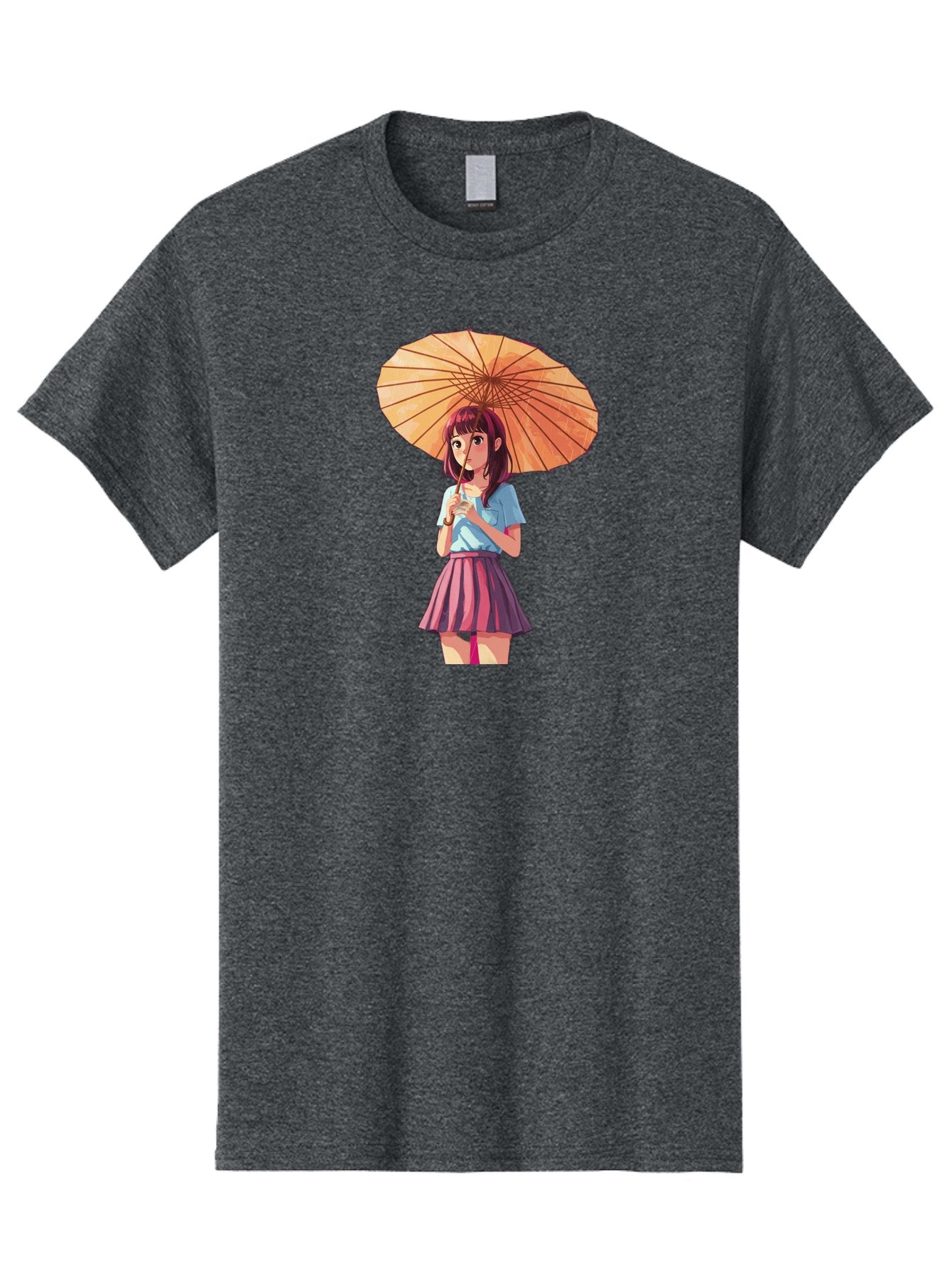 Girl-With-Parasol-1 Men'S Graphic Tee, 100% Cotton, Comfortable Casual Summer Wear, Machine Washable, Vintage Camera, Old Camera, Antique Camera, Black Camera, Classic Photography, Photography Equipment, Nostalgic Device, Film Camera, Bai030