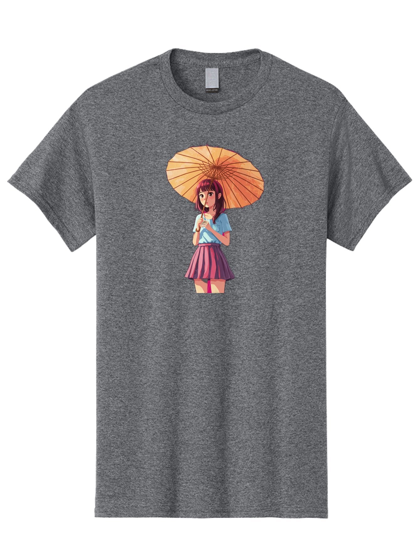 Girl-With-Parasol-1 Men'S Graphic Tee, 100% Cotton, Comfortable Casual Summer Wear, Machine Washable, Vintage Camera, Old Camera, Antique Camera, Black Camera, Classic Photography, Photography Equipment, Nostalgic Device, Film Camera, Bai030 3