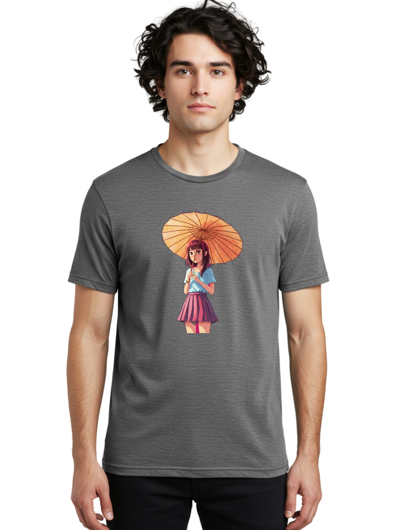 Girl-With-Parasol-1 Men'S Graphic Tee, 100% Cotton, Comfortable Casual Summer Wear, Machine Washable, Vintage Camera, Old Camera, Antique Camera, Black Camera, Classic Photography, Photography Equipment, Nostalgic Device, Film Camera, Bai030 22