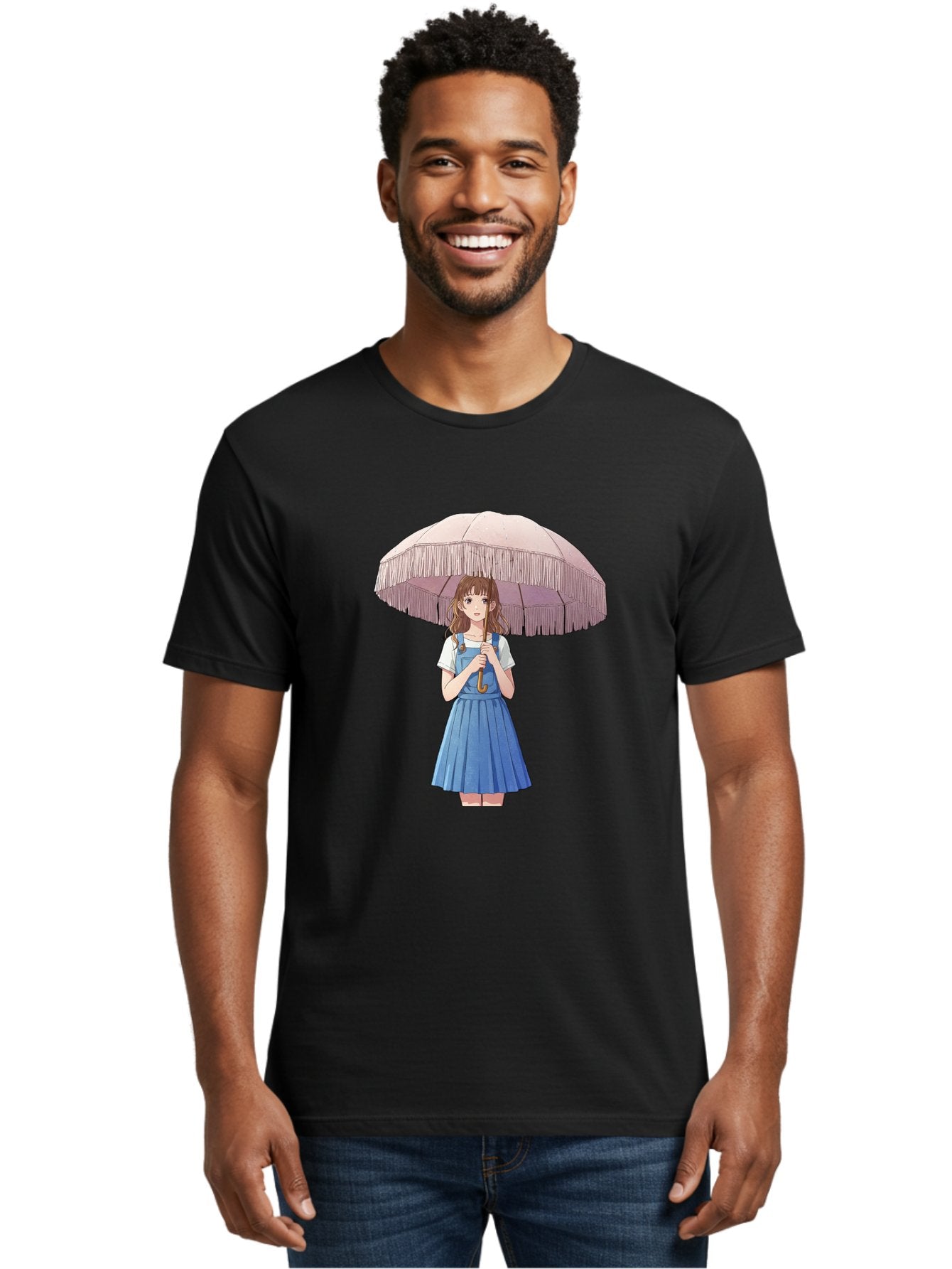 Girl-With-Parasol-2 Men'S Graphic Tee, 100% Cotton, Comfortable Casual Summer Wear, Machine Washable, Vintage Camera, Old Camera, Antique Camera, Black Camera, Classic Photography, Photography Equipment, Nostalgic Device, Film Camera, Bai031 24