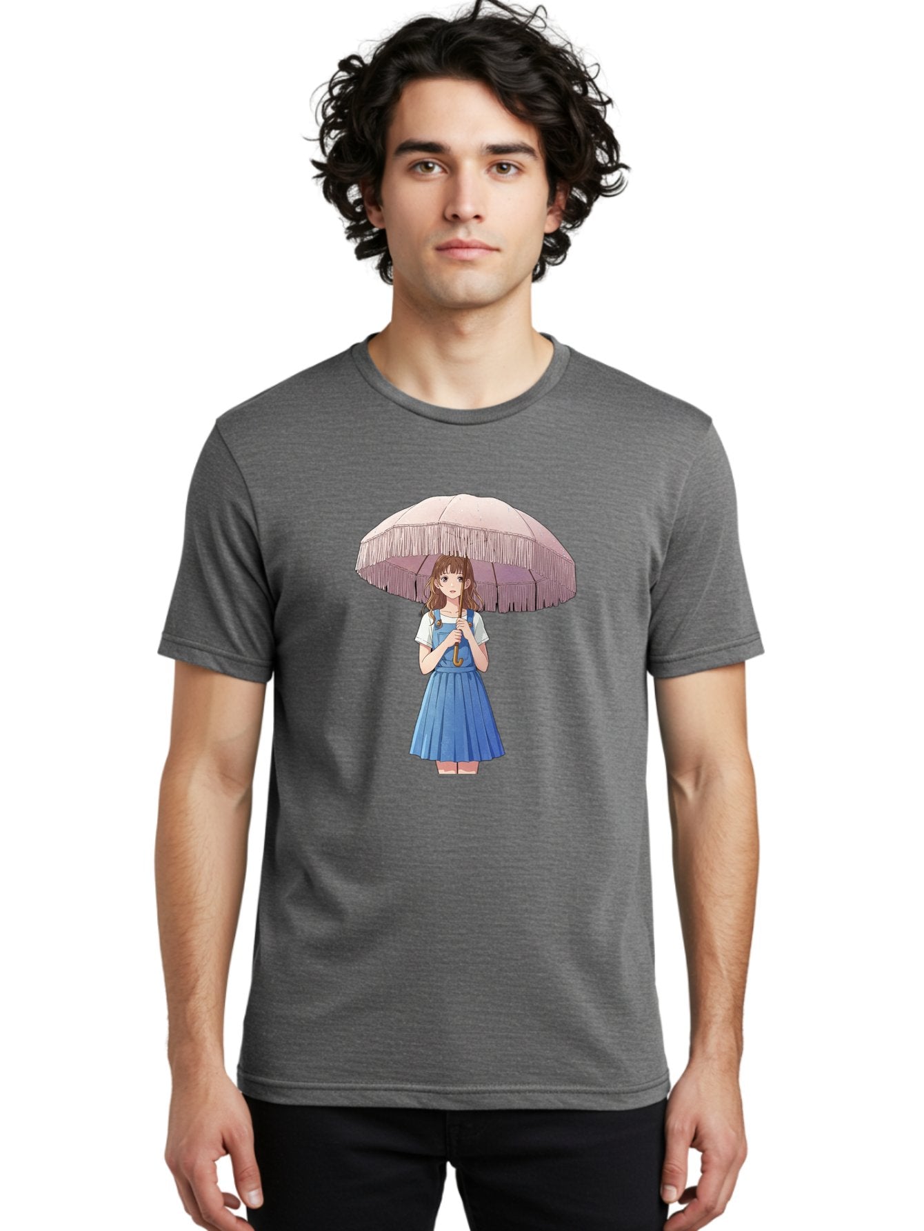 Girl-With-Parasol-2 Men'S Graphic Tee, 100% Cotton, Comfortable Casual Summer Wear, Machine Washable, Vintage Camera, Old Camera, Antique Camera, Black Camera, Classic Photography, Photography Equipment, Nostalgic Device, Film Camera, Bai031 23