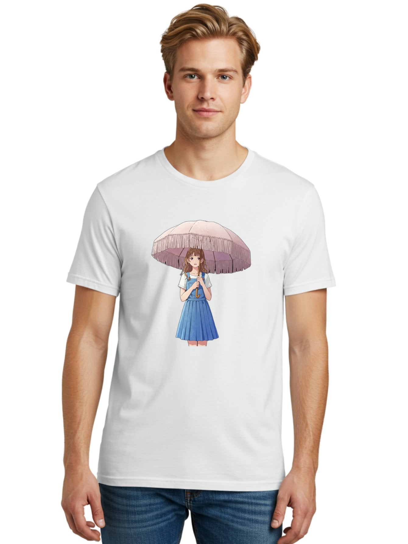 Girl-With-Parasol-2 Men'S Graphic Tee, 100% Cotton, Comfortable Casual Summer Wear, Machine Washable, Vintage Camera, Old Camera, Antique Camera, Black Camera, Classic Photography, Photography Equipment, Nostalgic Device, Film Camera, Bai031 30