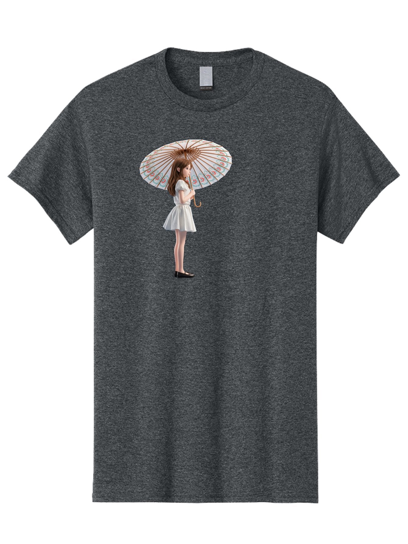 Girl-With-Parasol-3 Men'S Graphic Tee, 100% Cotton, Comfortable Casual Summer Wear, Machine Washable, Vintage Camera, Old Camera, Antique Camera, Black Camera, Classic Photography, Photography Equipment, Nostalgic Device, Film Camera, Bai032 11