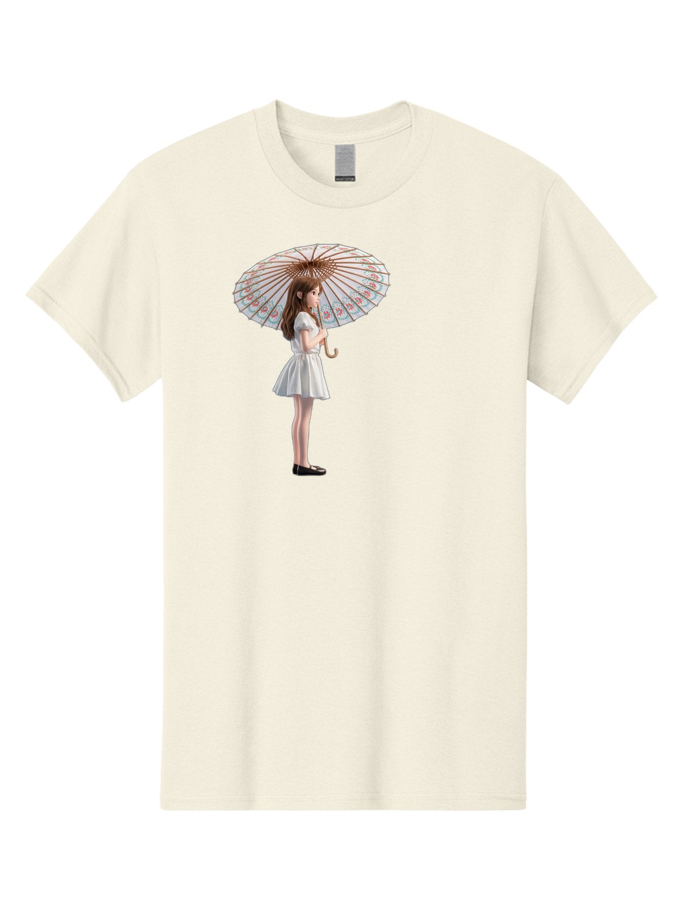 Girl-With-Parasol-3 Men'S Graphic Tee, 100% Cotton, Comfortable Casual Summer Wear, Machine Washable, Vintage Camera, Old Camera, Antique Camera, Black Camera, Classic Photography, Photography Equipment, Nostalgic Device, Film Camera, Bai032 3