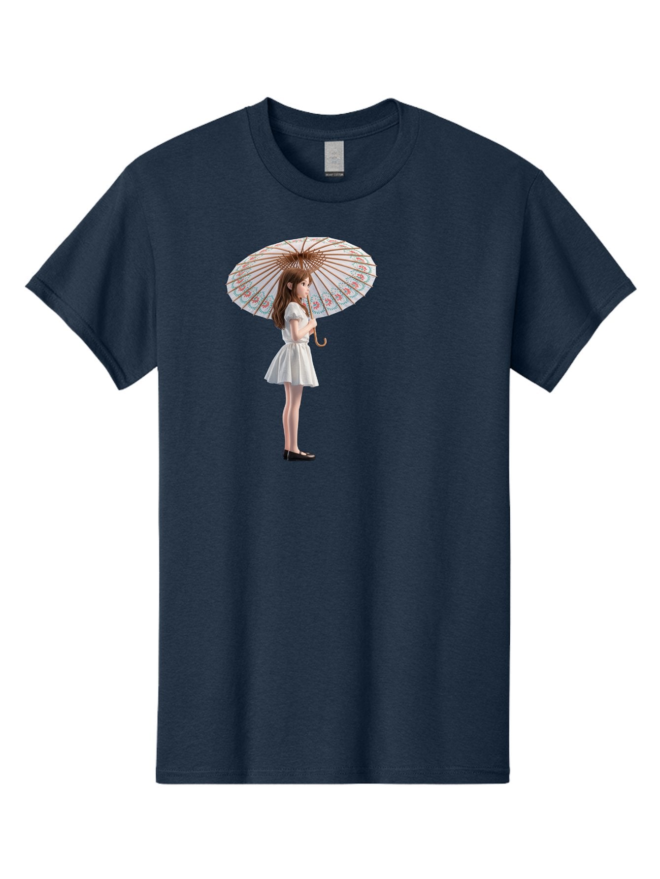 Girl-With-Parasol-3 Men'S Graphic Tee, 100% Cotton, Comfortable Casual Summer Wear, Machine Washable, Vintage Camera, Old Camera, Antique Camera, Black Camera, Classic Photography, Photography Equipment, Nostalgic Device, Film Camera, Bai032 5