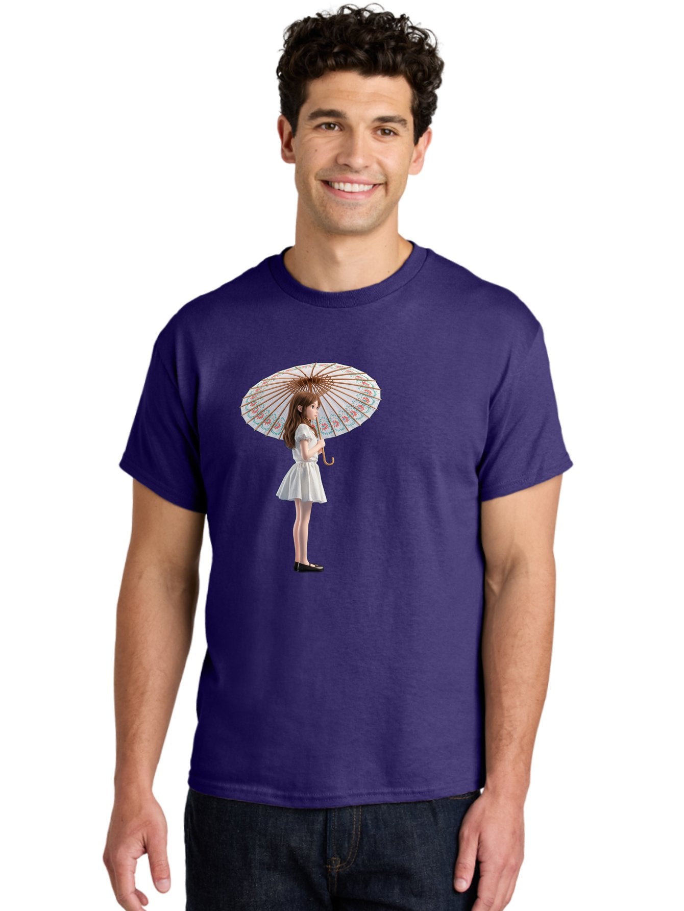 Girl-With-Parasol-3 Men'S Graphic Tee, 100% Cotton, Comfortable Casual Summer Wear, Machine Washable, Vintage Camera, Old Camera, Antique Camera, Black Camera, Classic Photography, Photography Equipment, Nostalgic Device, Film Camera, Bai032 30