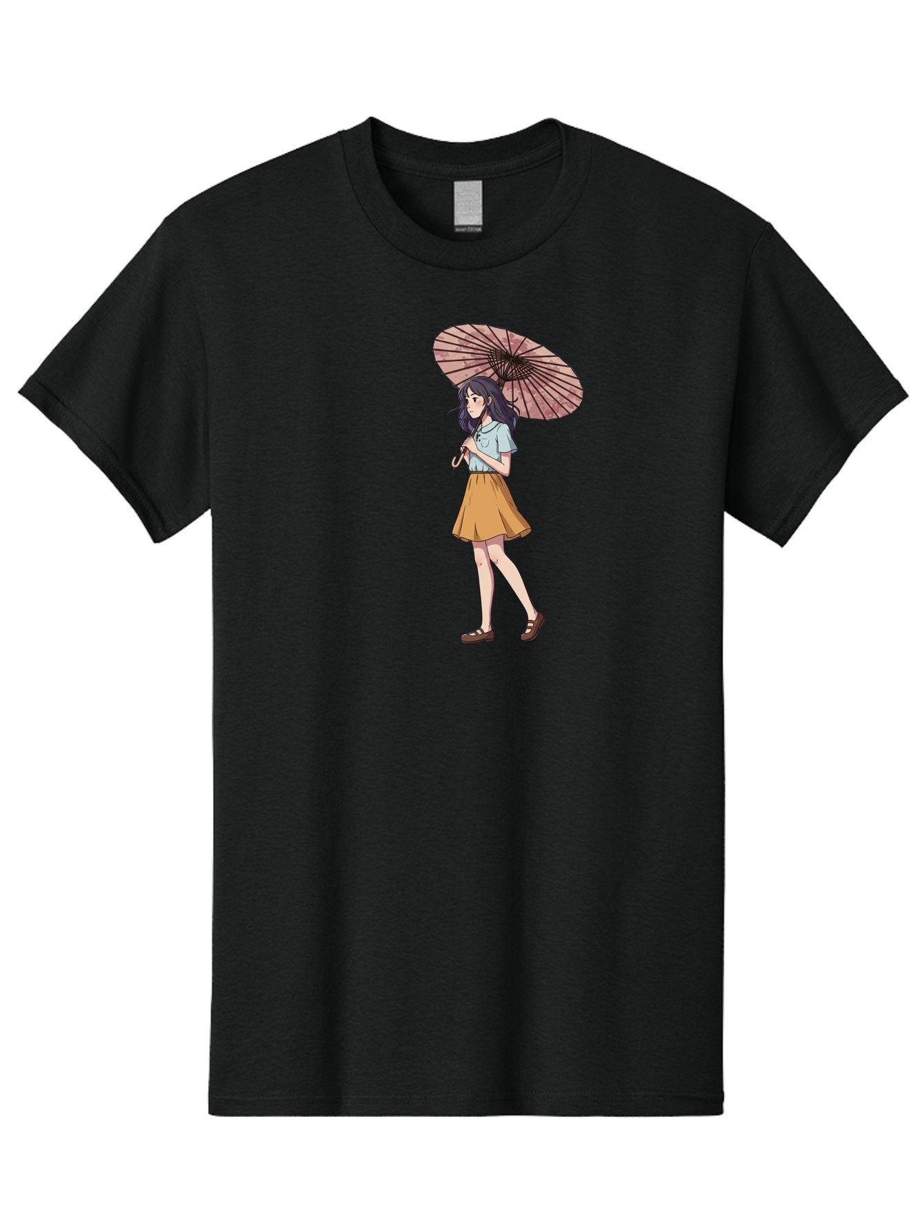 Girl-With-Parasol-4 Men'S Graphic Tee, 100% Cotton, Comfortable Casual Summer Wear, Machine Washable, Vintage Camera, Old Camera, Antique Camera, Black Camera, Classic Photography, Photography Equipment, Nostalgic Device, Film Camera, Bai033 11